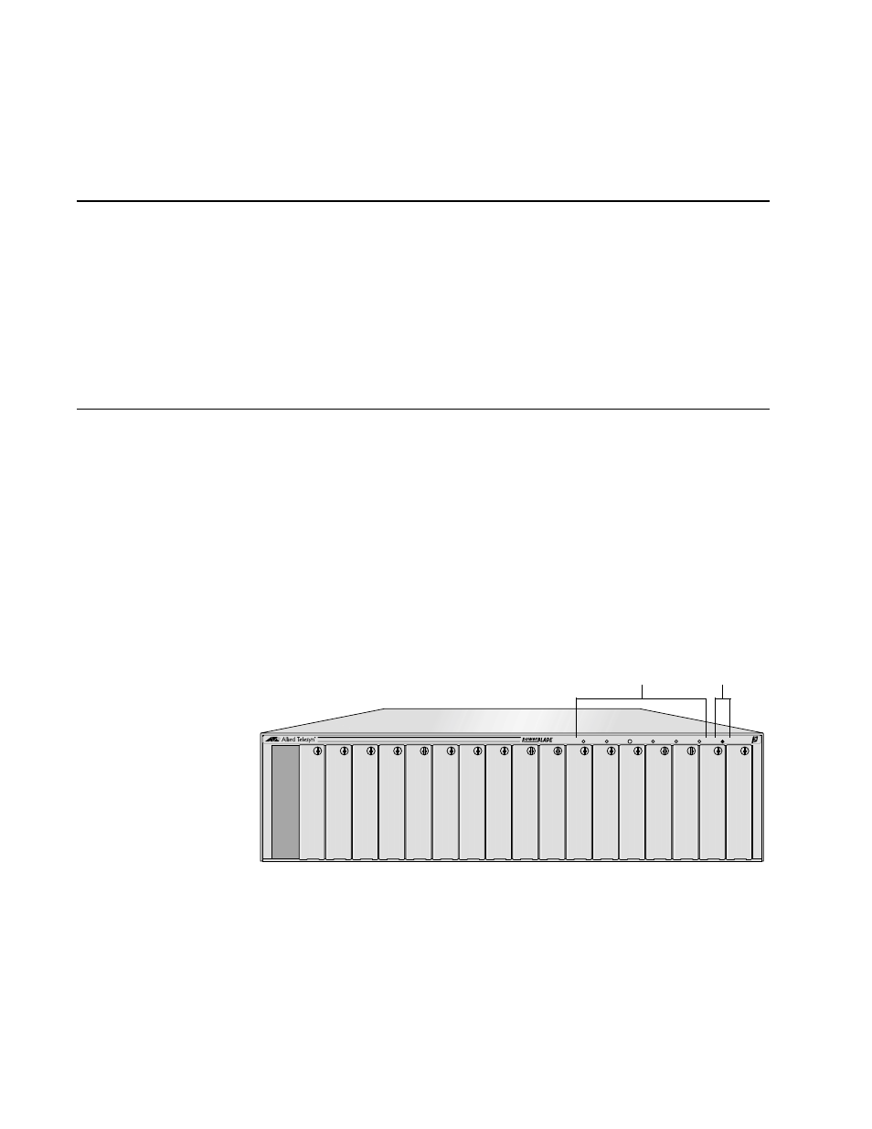Chapter - chapter 1, Title - overview, Head1 - powerblade pbc18 chassis | Chapter 1, Overview, Powerblade pbc18 chassis | Allied Telesis AT-PBC18 User Manual | Page 19 / 120