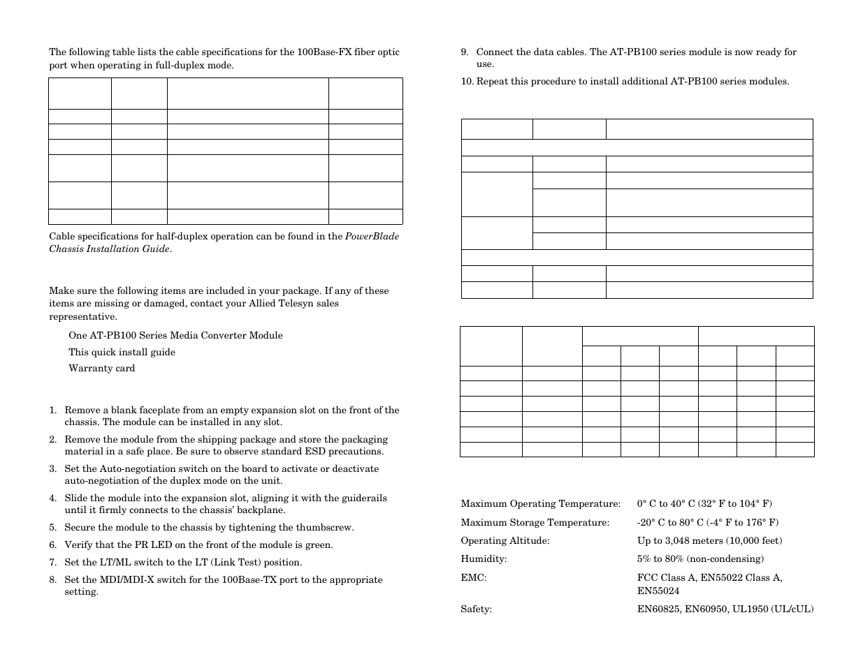 Allied Telesis AT-PB100 Series User Manual | Page 2 / 2