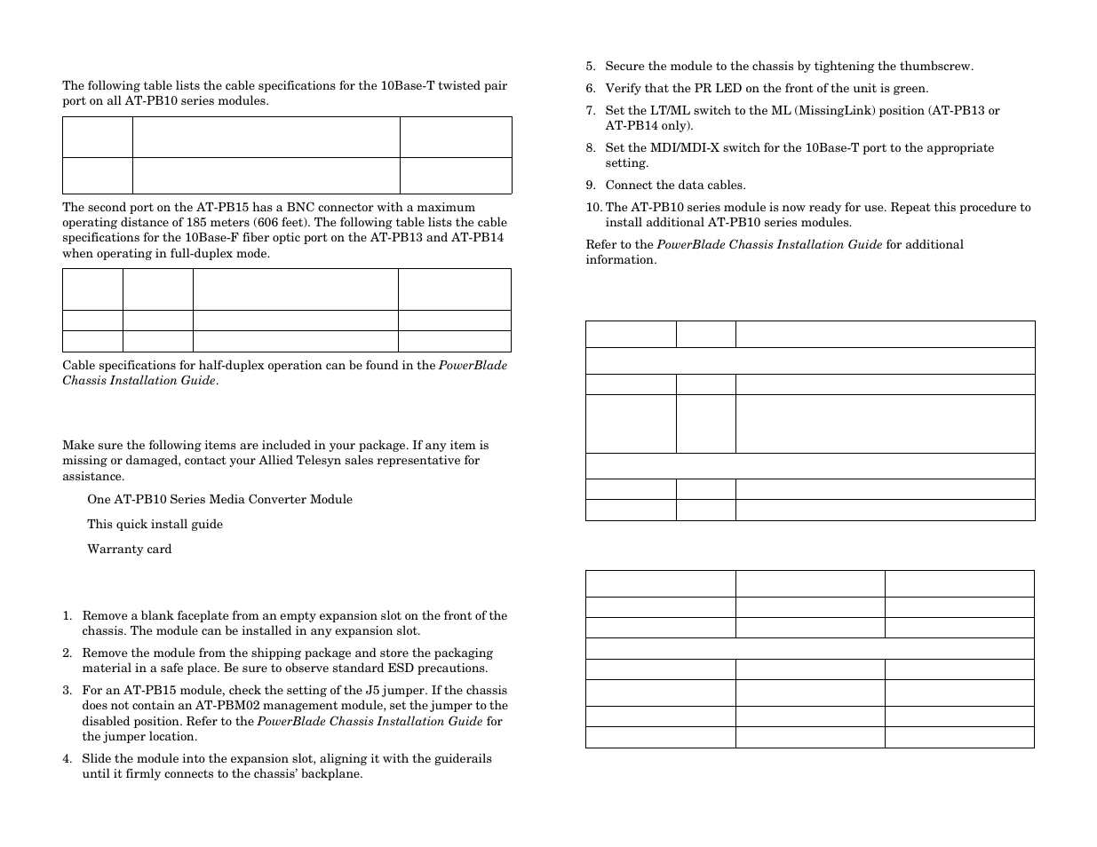 Allied Telesis AT-PB10 Series User Manual | Page 2 / 2