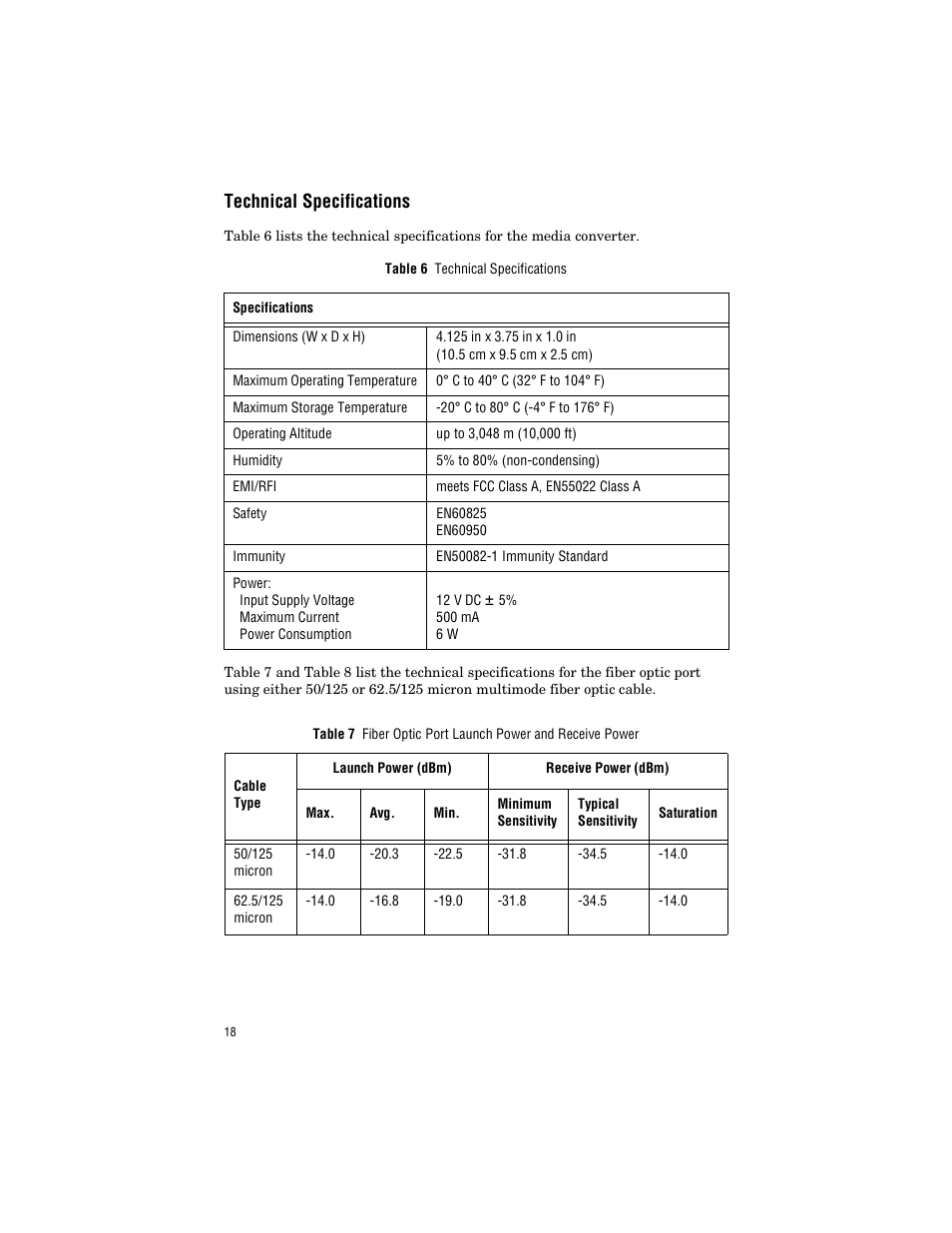 Technical specifications | Allied Telesis AT-MC303 User Manual | Page 28 / 46