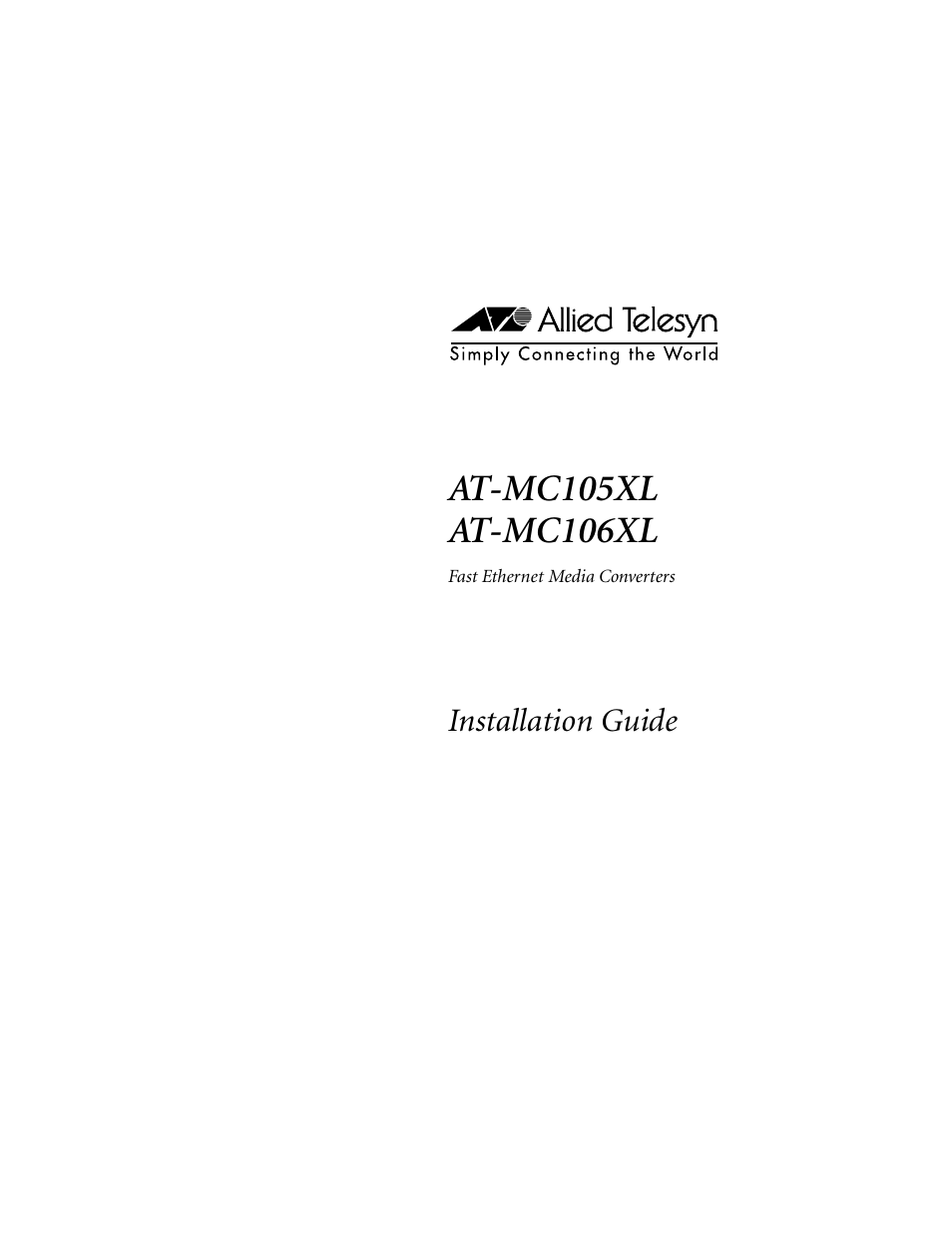 Allied Telesis AT-MC106XL User Manual | 28 pages