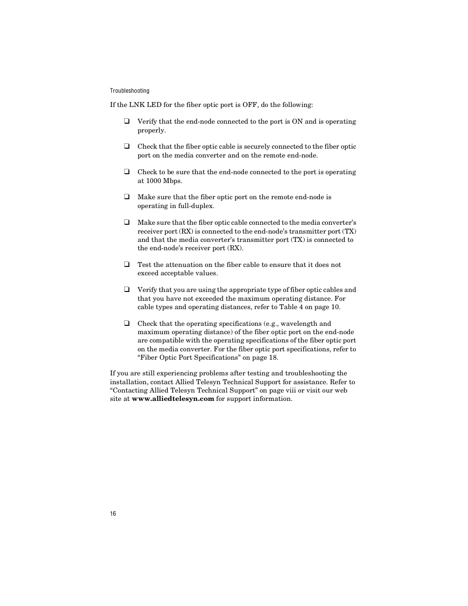 Allied Telesis AT-MC1005/4 User Manual | Page 26 / 44