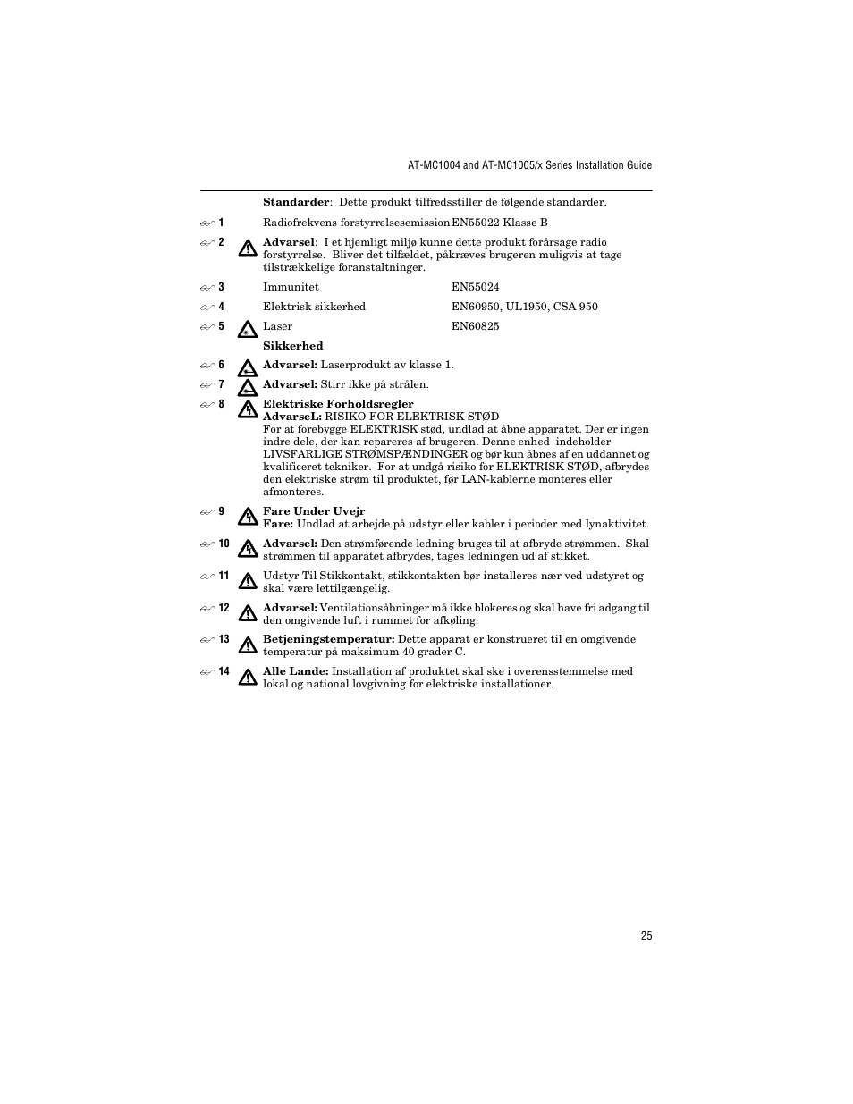 Allied Telesis AT-MC1005/4 User Manual | Page 35 / 44