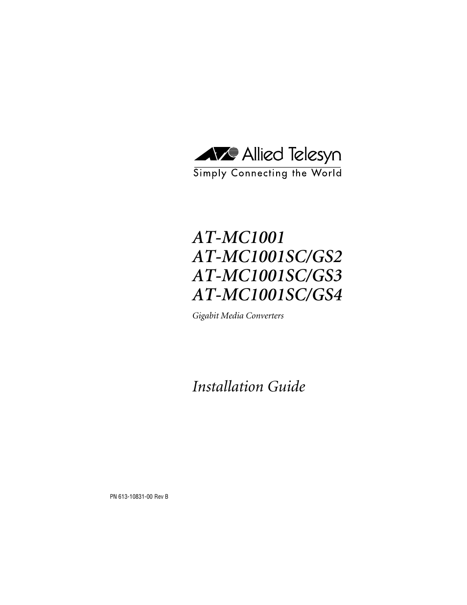 Allied Telesis AT-MC1001SC/GS4 User Manual | 44 pages