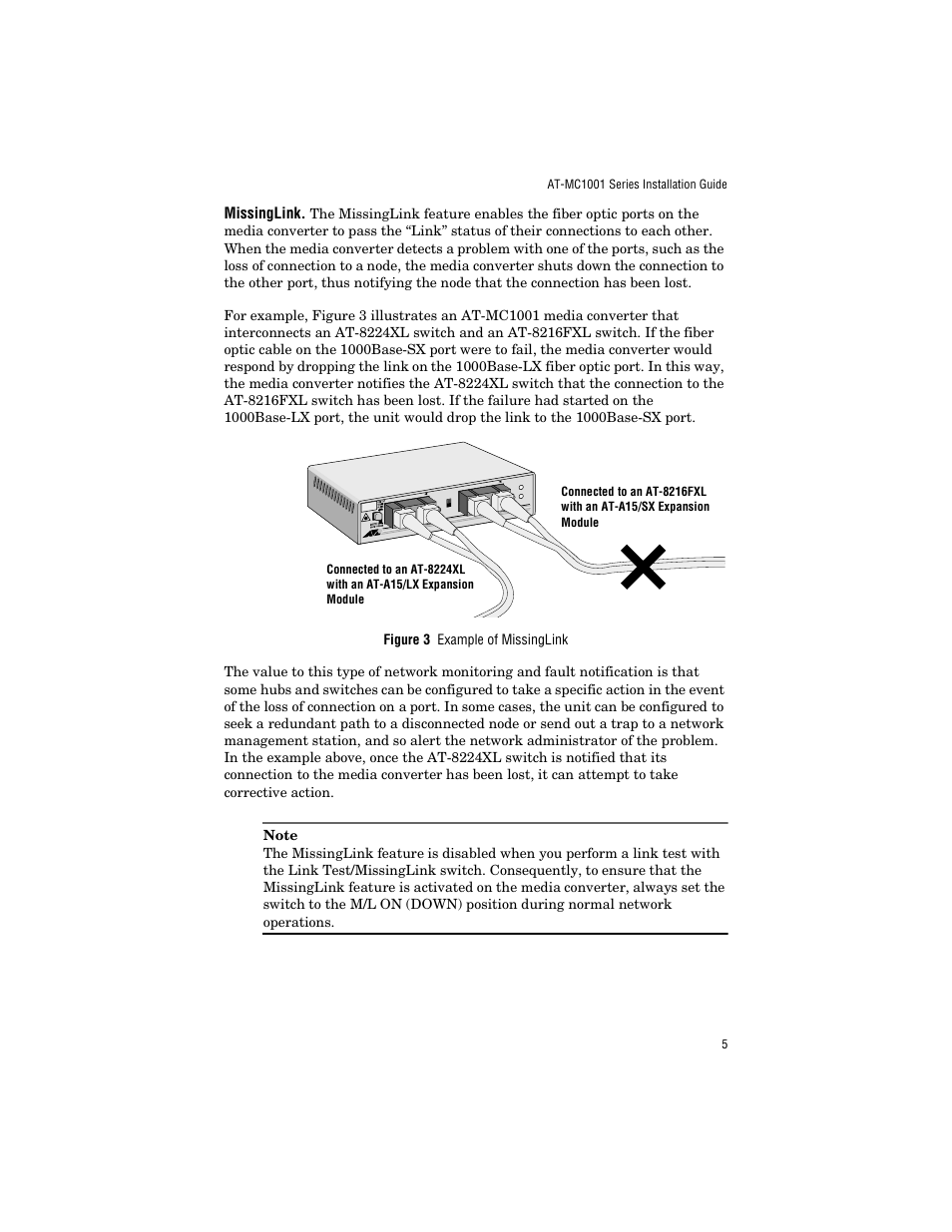 Missinglink, Class 1 laser light do no t stare into beam | Allied Telesis AT-MC1001SC/GS4 User Manual | Page 15 / 44