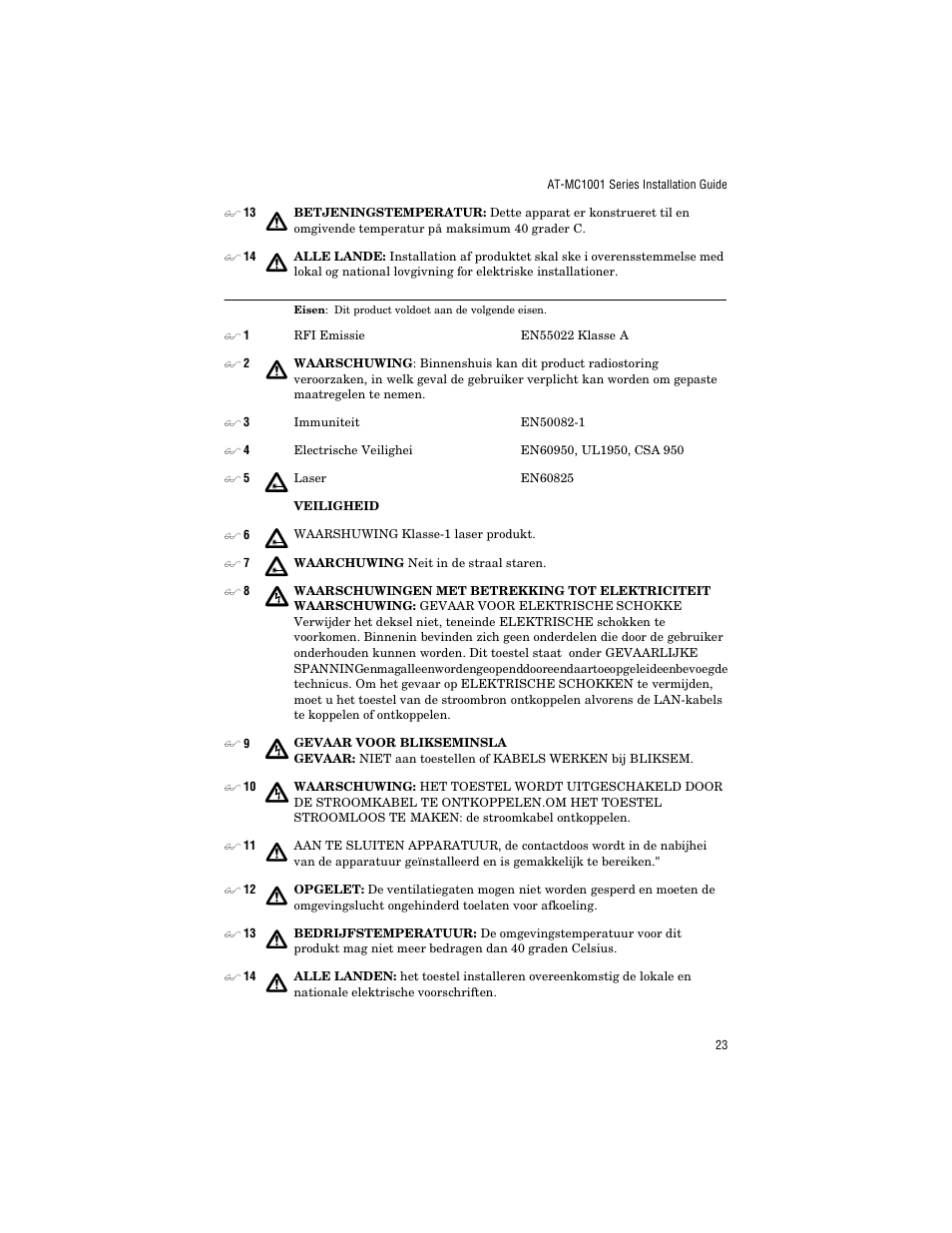 Allied Telesis AT-MC1001SC/GS4 User Manual | Page 33 / 44