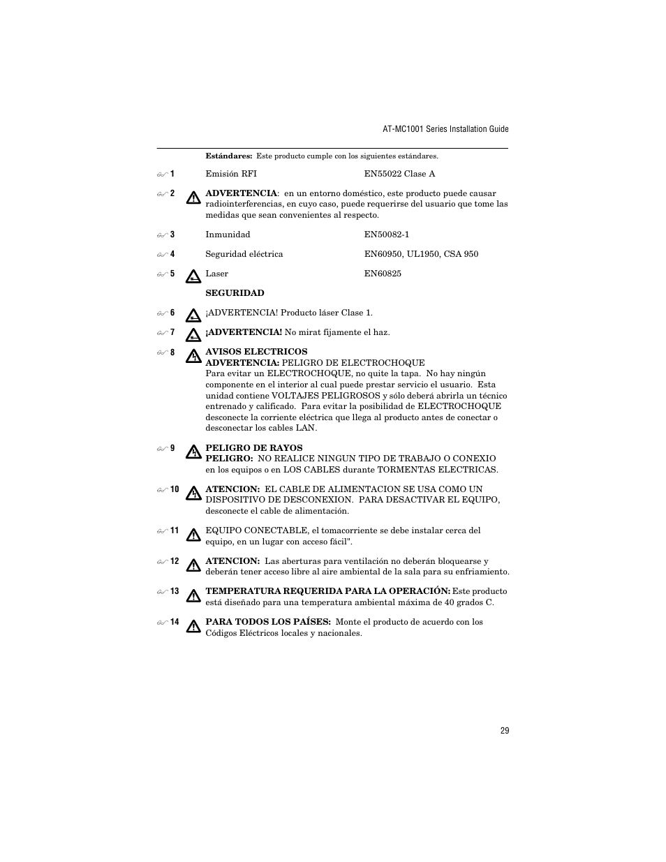 Allied Telesis AT-MC1001SC/GS4 User Manual | Page 39 / 44