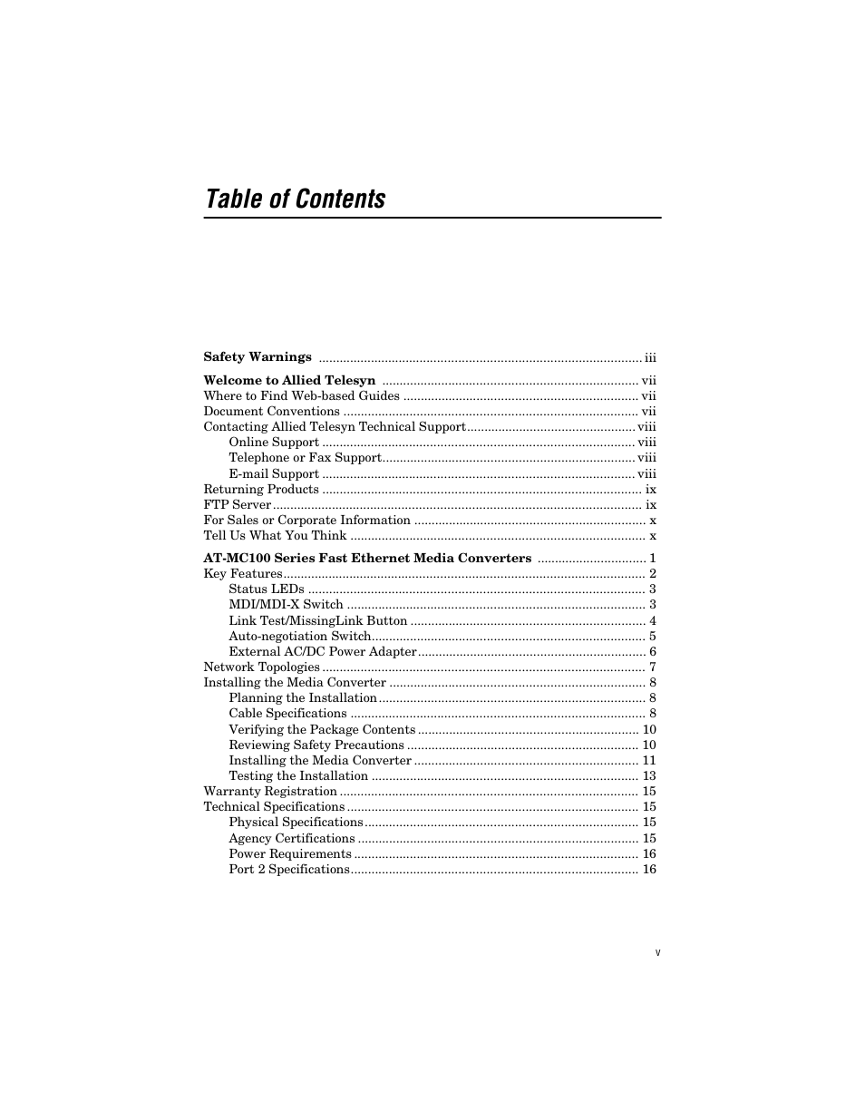 Allied Telesis AT-MC103ST/FS3, FS4 User Manual | Page 5 / 48