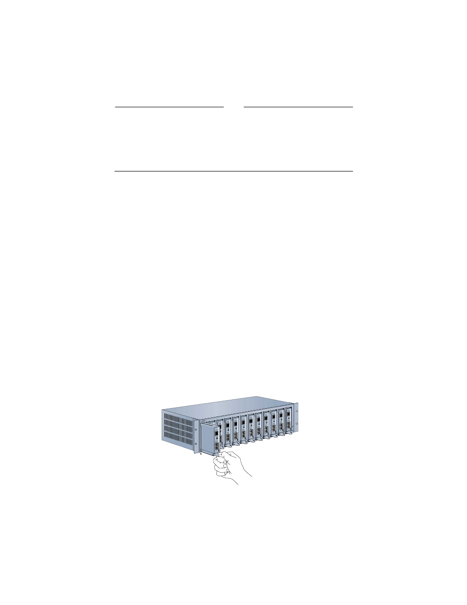 Back-to-back installation, Rack mount chassis installation | Allied Telesis AT-MC103LH User Manual | Page 11 / 28