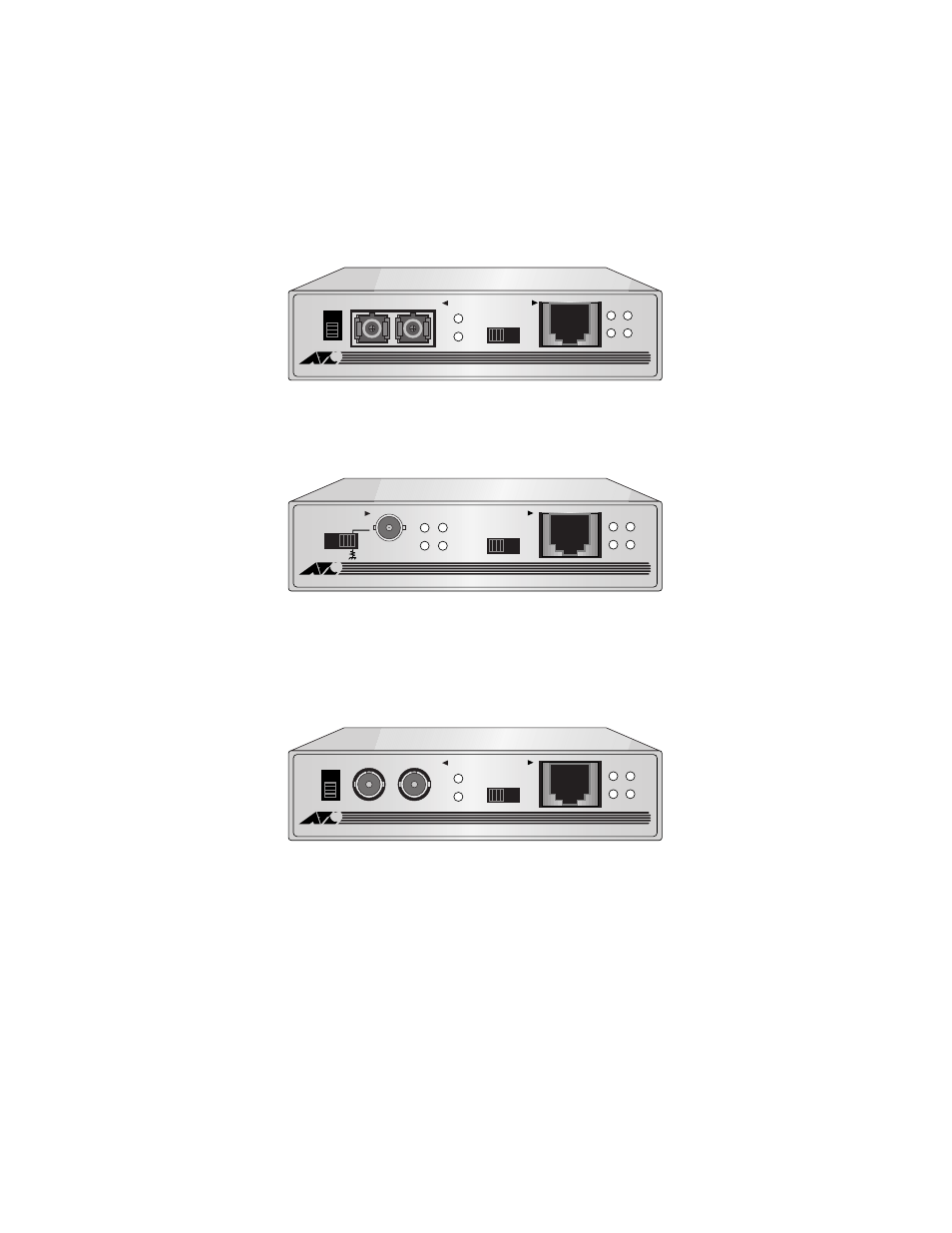 At-mc1x family of media converters 4, Mc14 ethernet media converter, Mc15 ethernet media converter | Mc16 single-mode ethernet media converter | Allied Telesis AT-MC16 User Manual | Page 4 / 30