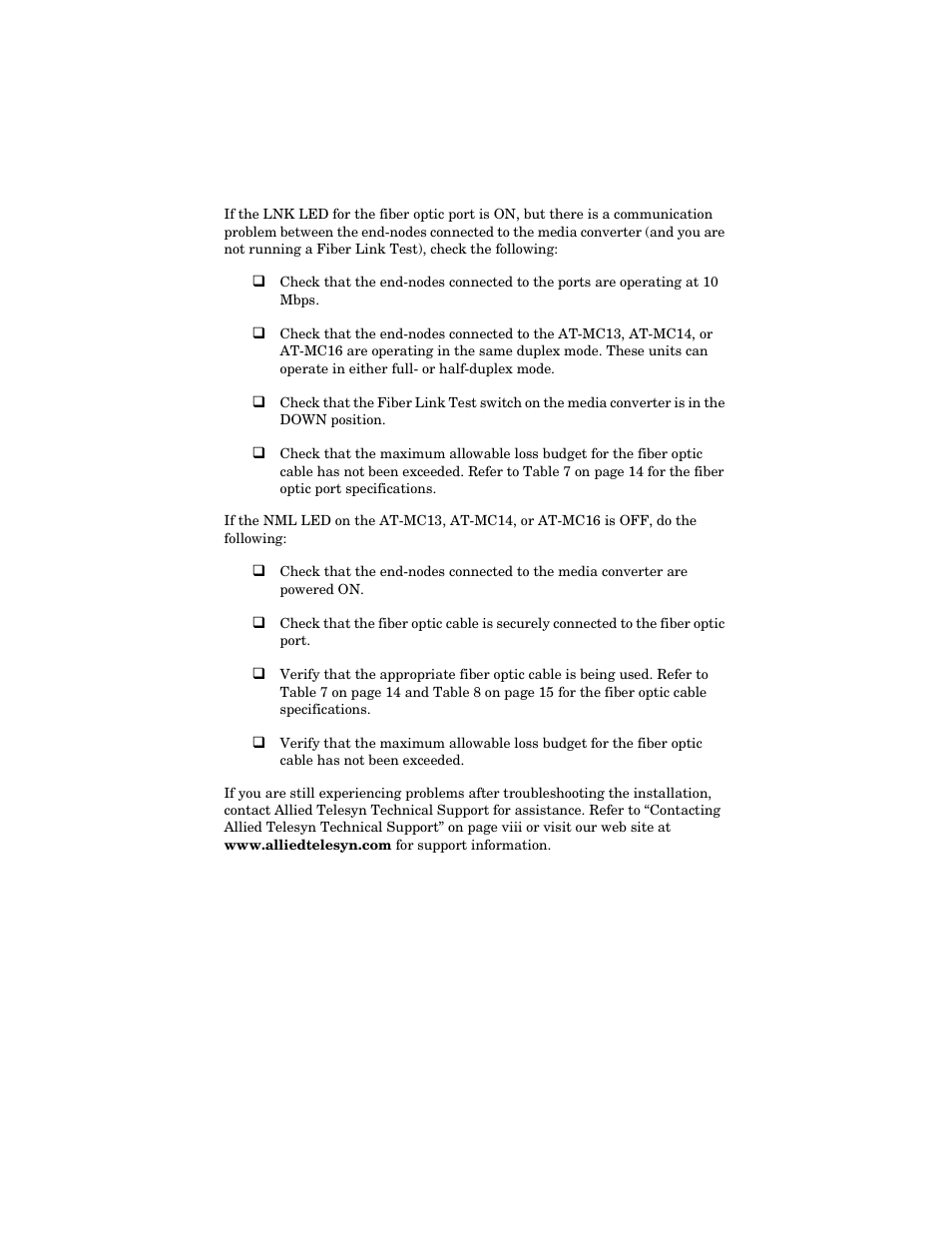 Allied Telesis AT-MC16 User Manual | Page 31 / 50