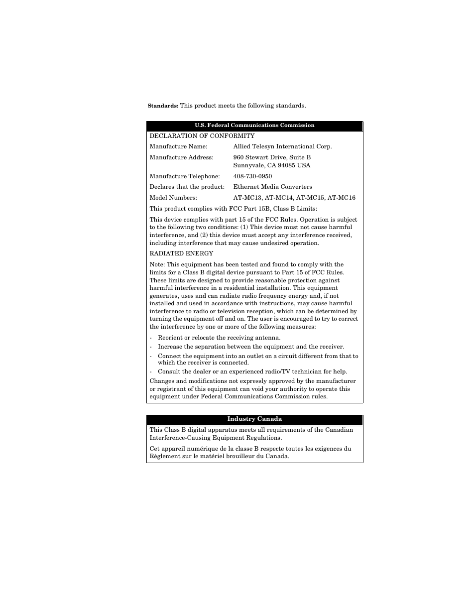 Allied Telesis AT-MC16 User Manual | Page 36 / 50