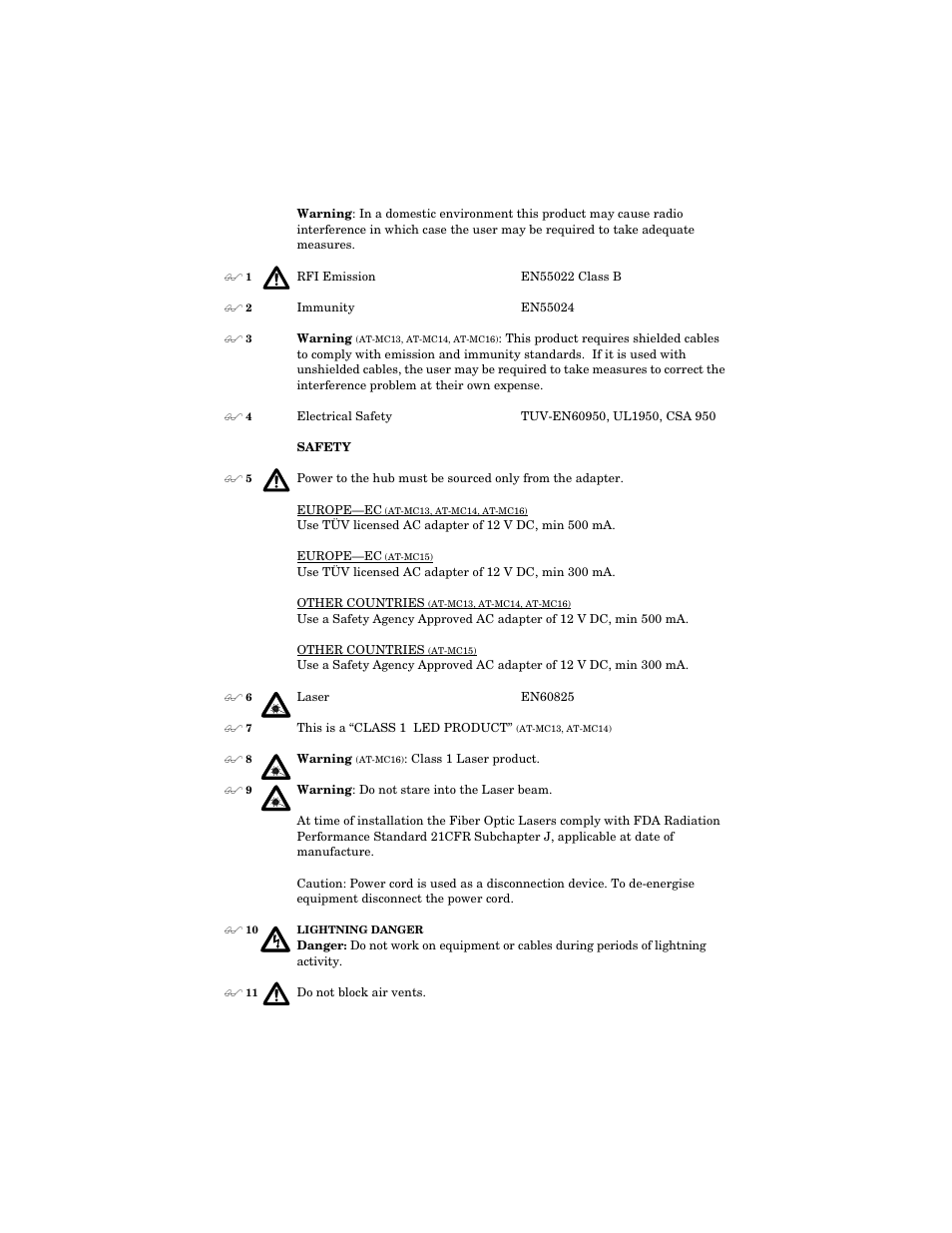 Allied Telesis AT-MC16 User Manual | Page 37 / 50
