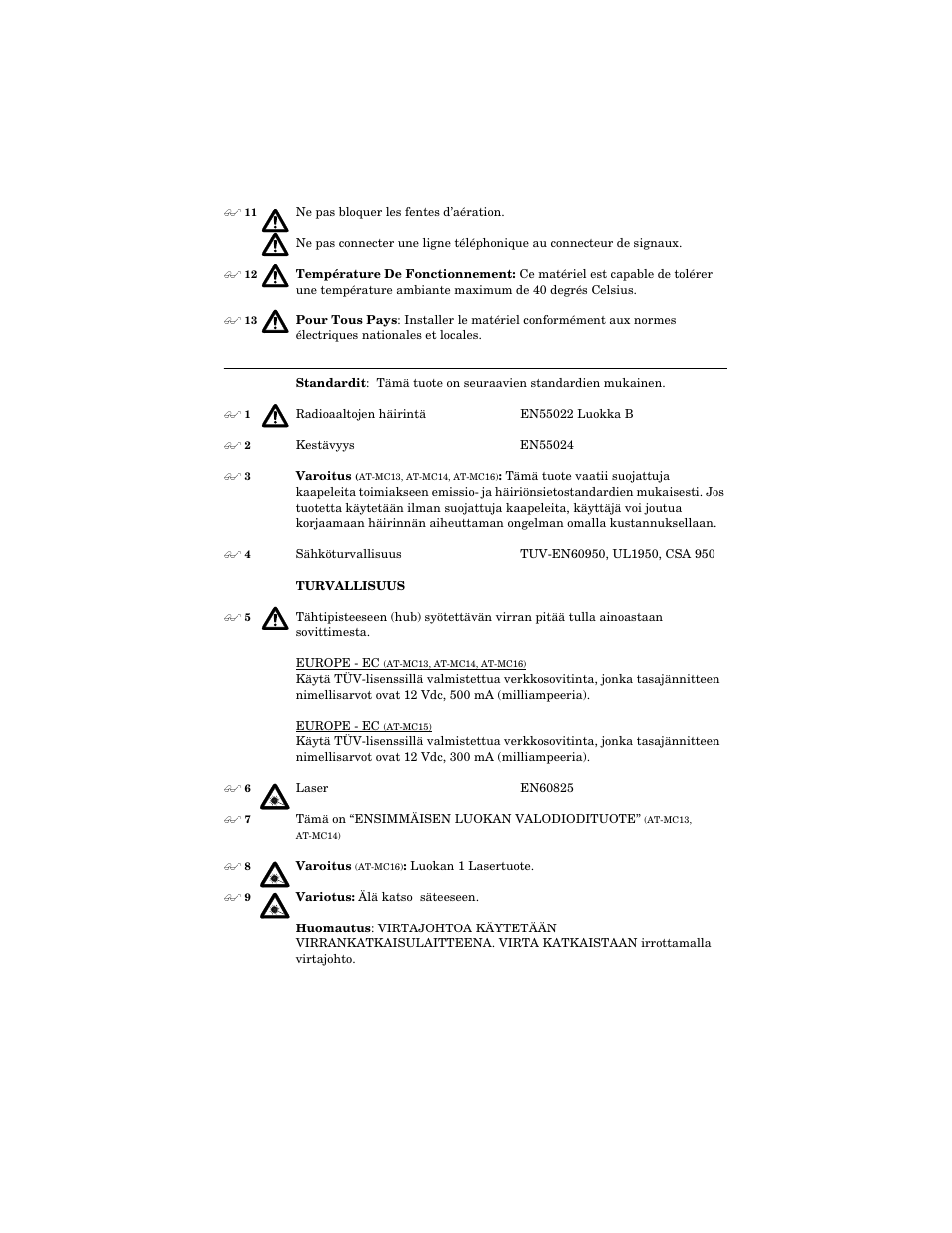 Allied Telesis AT-MC16 User Manual | Page 42 / 50