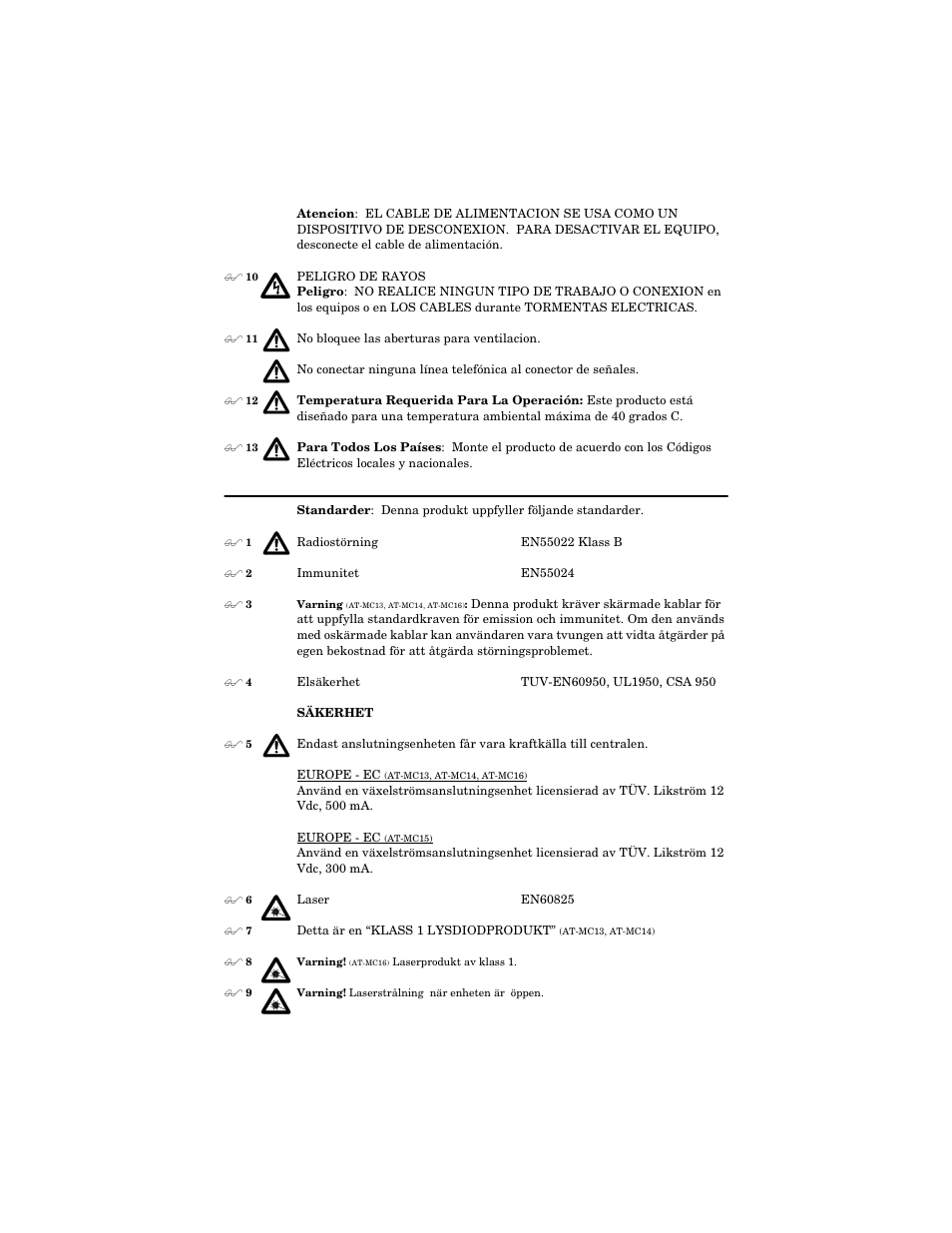 Allied Telesis AT-MC16 User Manual | Page 47 / 50