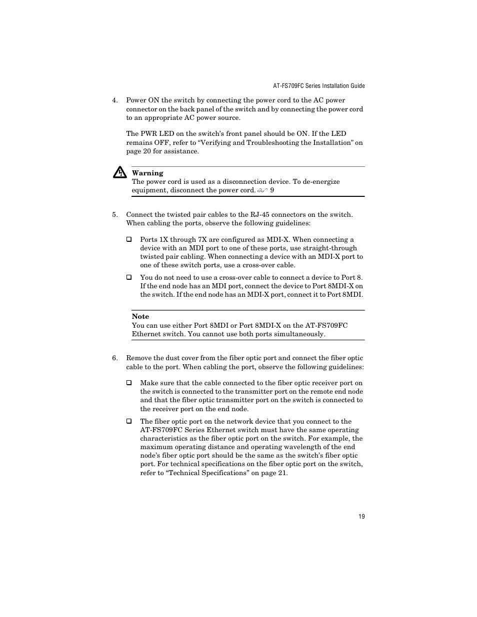 Allied Telesis AT-FS709FC User Manual | Page 29 / 46