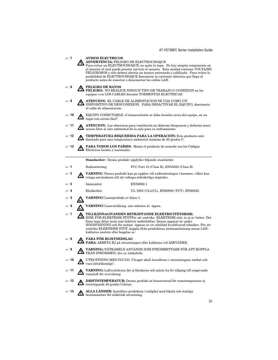 Allied Telesis AT-FS709FC User Manual | Page 41 / 46