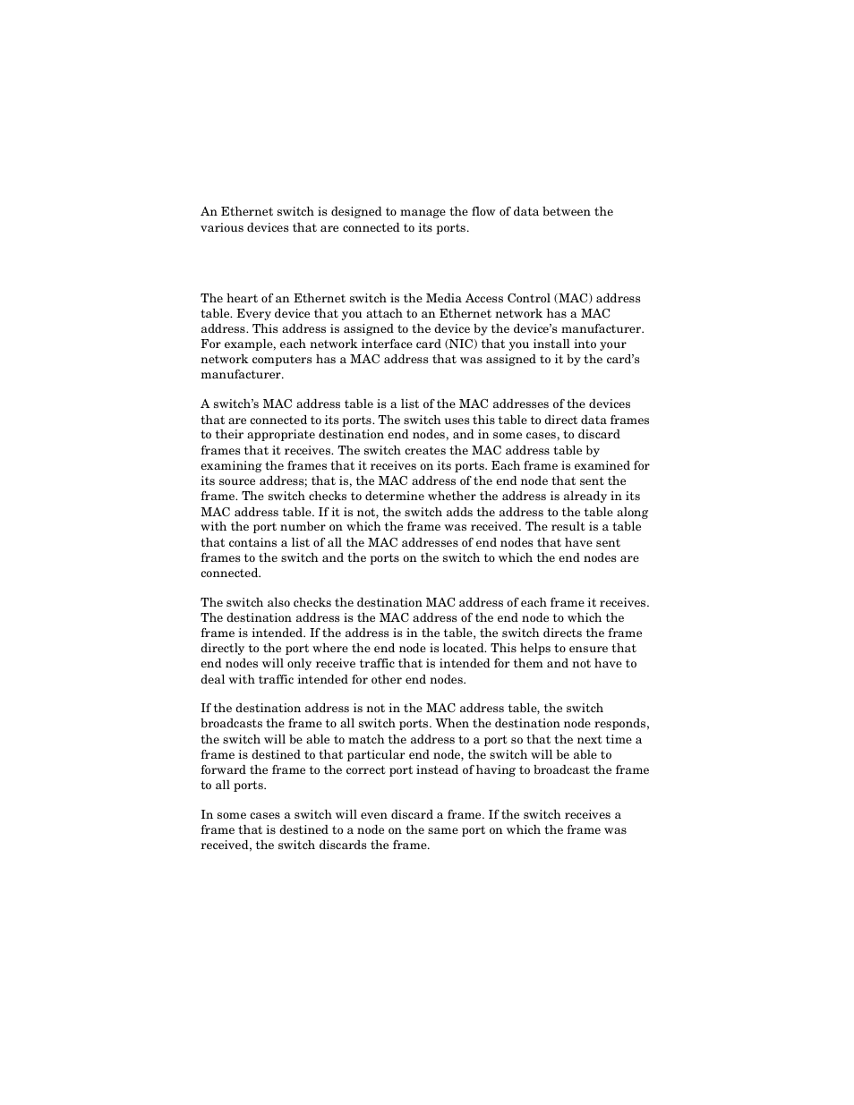 Introduction to ethernet switching, Mac address table | Allied Telesis AT-FS706E FC User Manual | Page 17 / 50