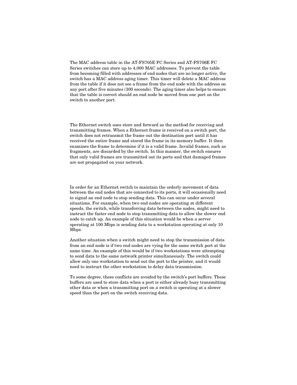 Store and forward, Flow control and backpresure, Store and forward flow control and backpresure | Allied Telesis AT-FS706E FC User Manual | Page 18 / 50