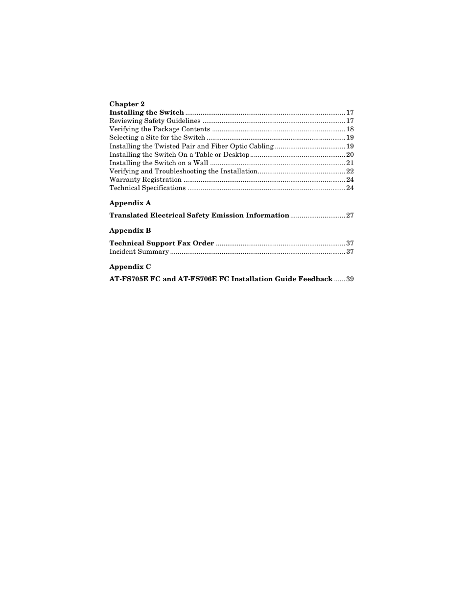 Allied Telesis AT-FS706E FC User Manual | Page 6 / 50