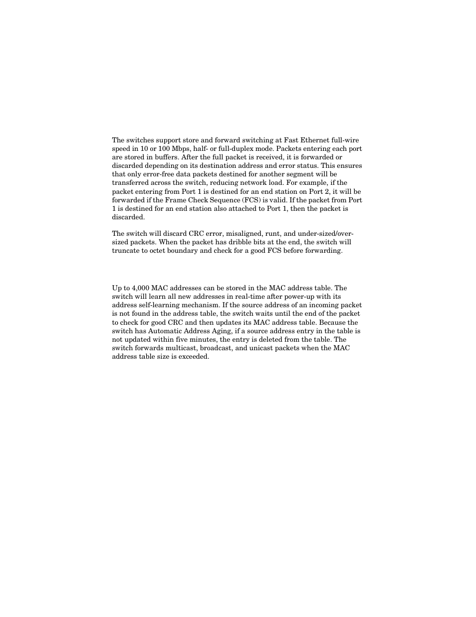 Functional description, Frame processing, Address recognition and filtering | Frame processing address recognition and filtering | Allied Telesis AT-FS217 User Manual | Page 15 / 44