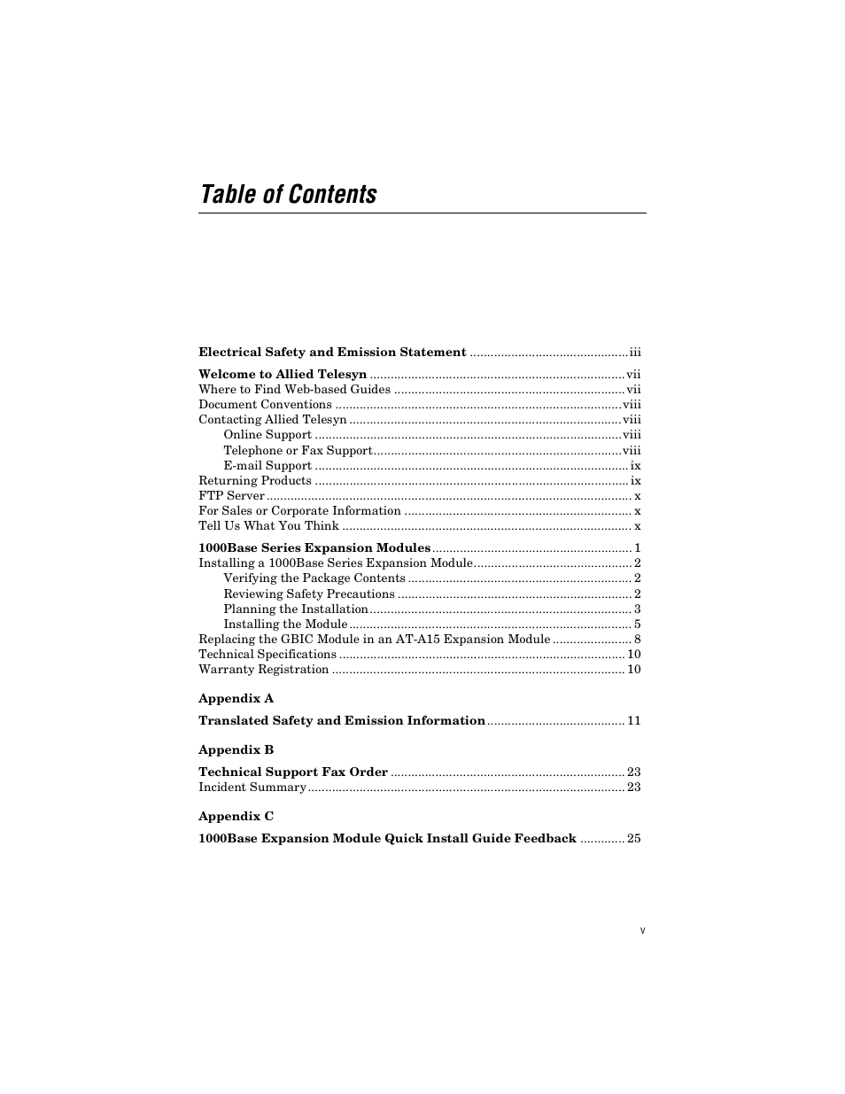 Allied Telesis AT-A24/SX, LX User Manual | Page 5 / 36