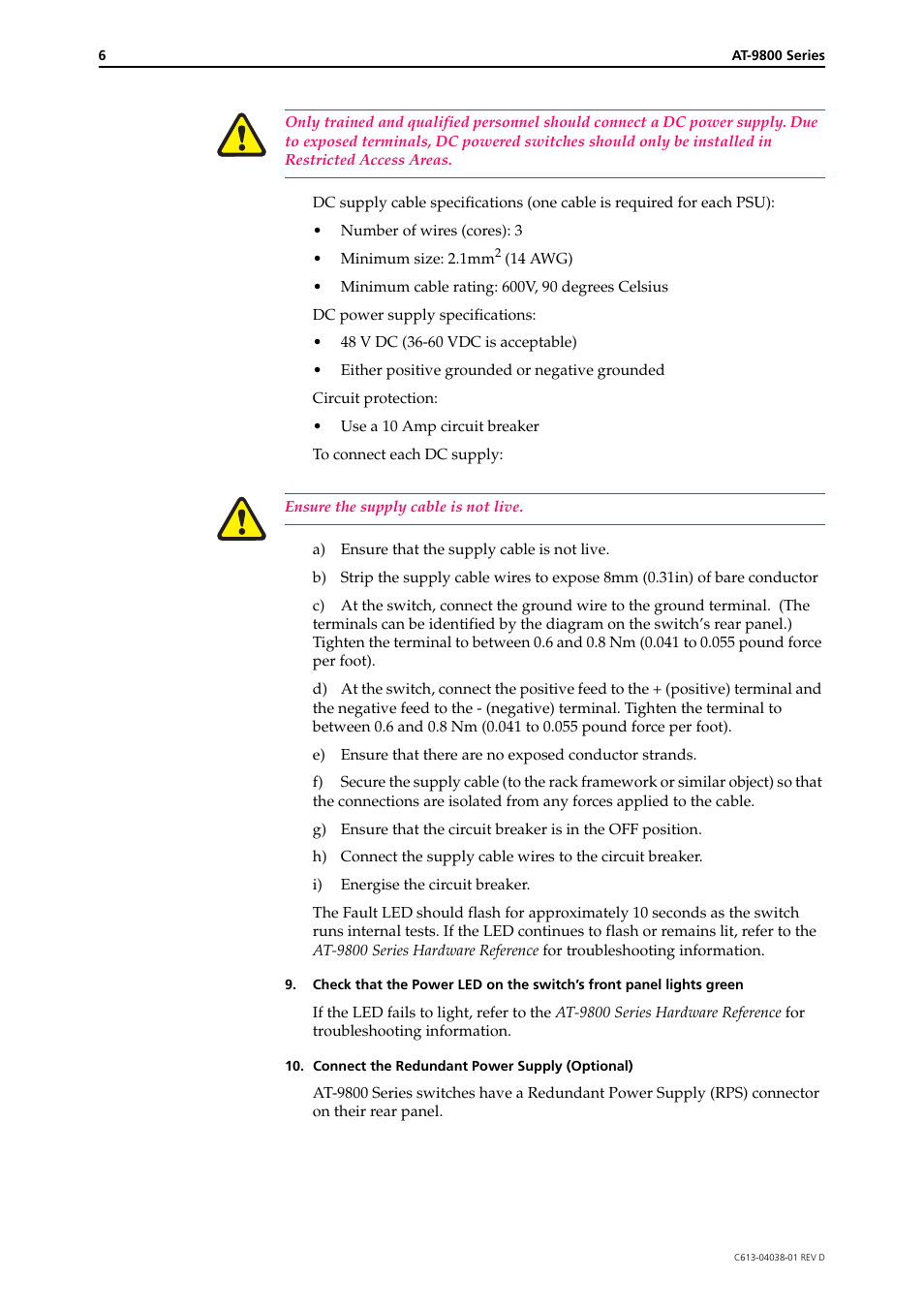 Allied Telesis AT-9800 SERIES User Manual | Page 6 / 11