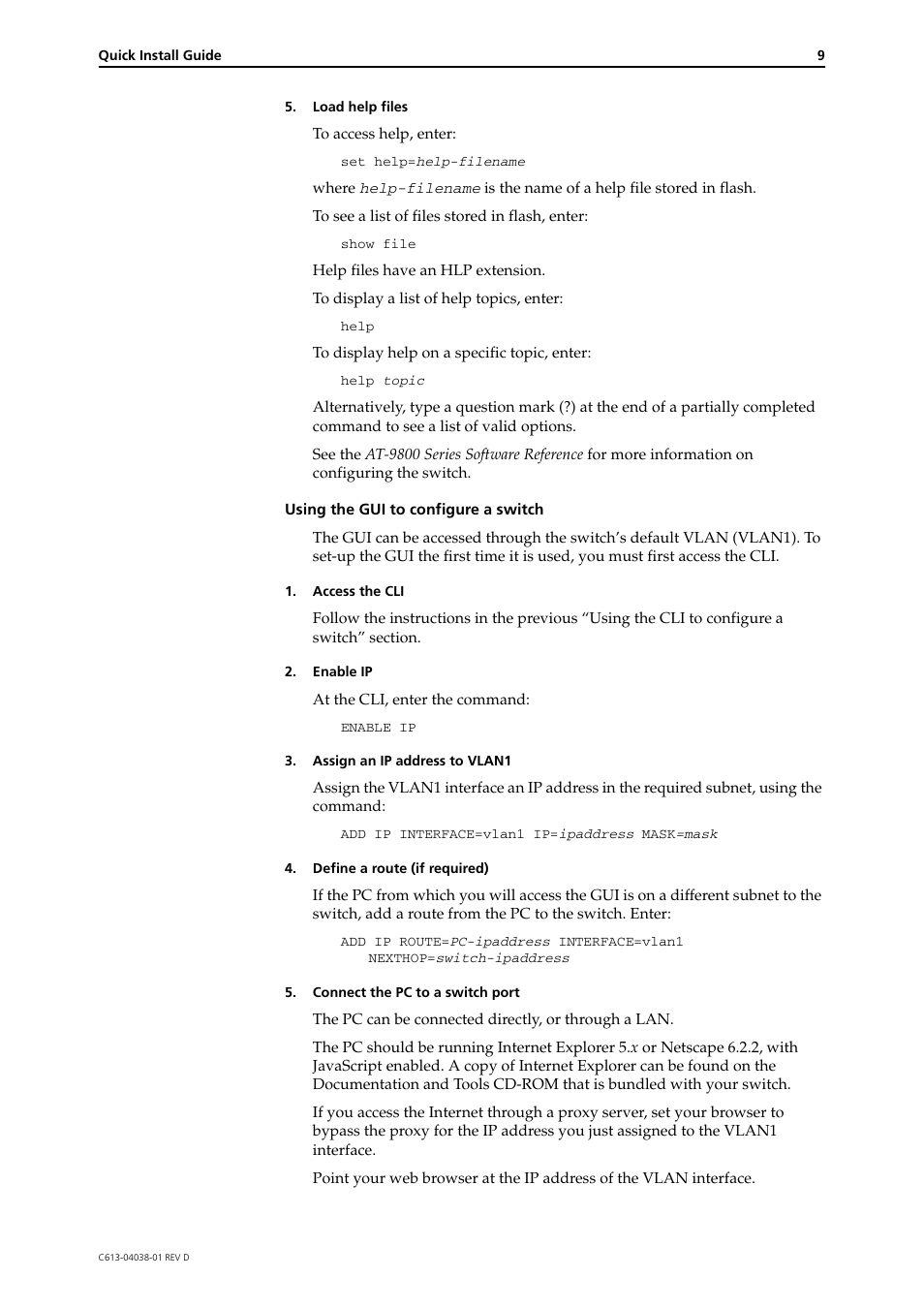 Allied Telesis AT-9800 SERIES User Manual | Page 9 / 11