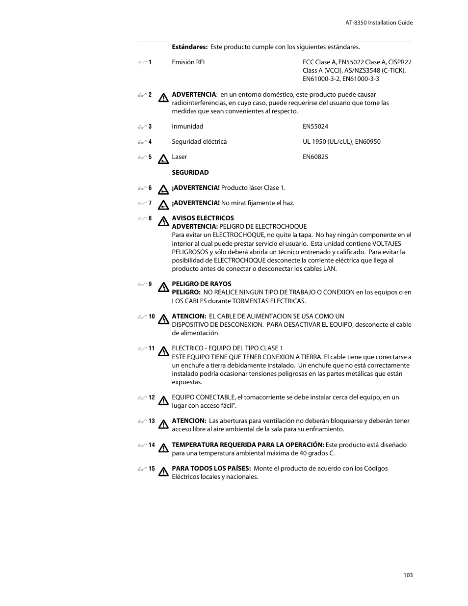 Allied Telesis AT-8350GB User Manual | Page 103 / 104