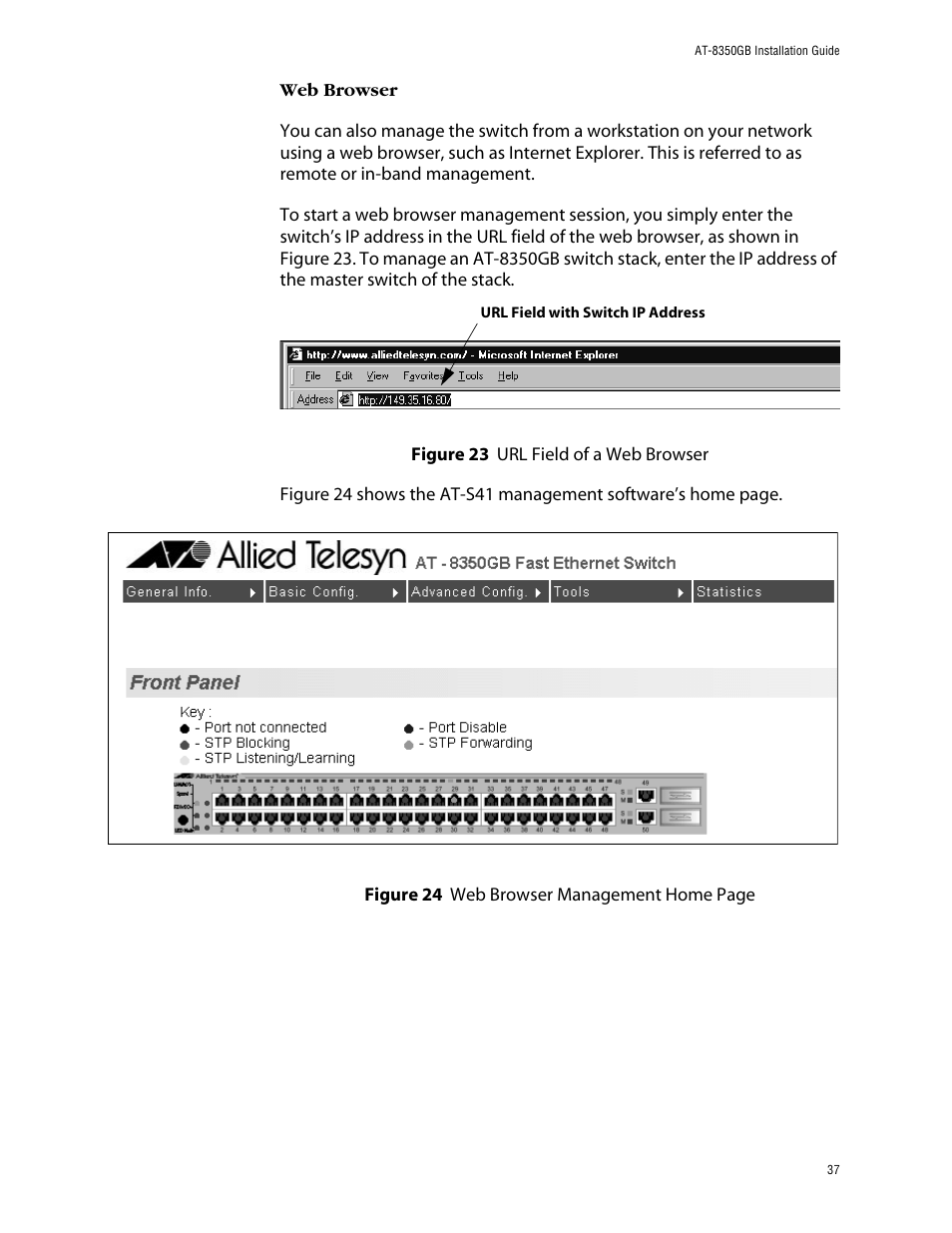 Allied Telesis AT-8350GB User Manual | Page 37 / 104