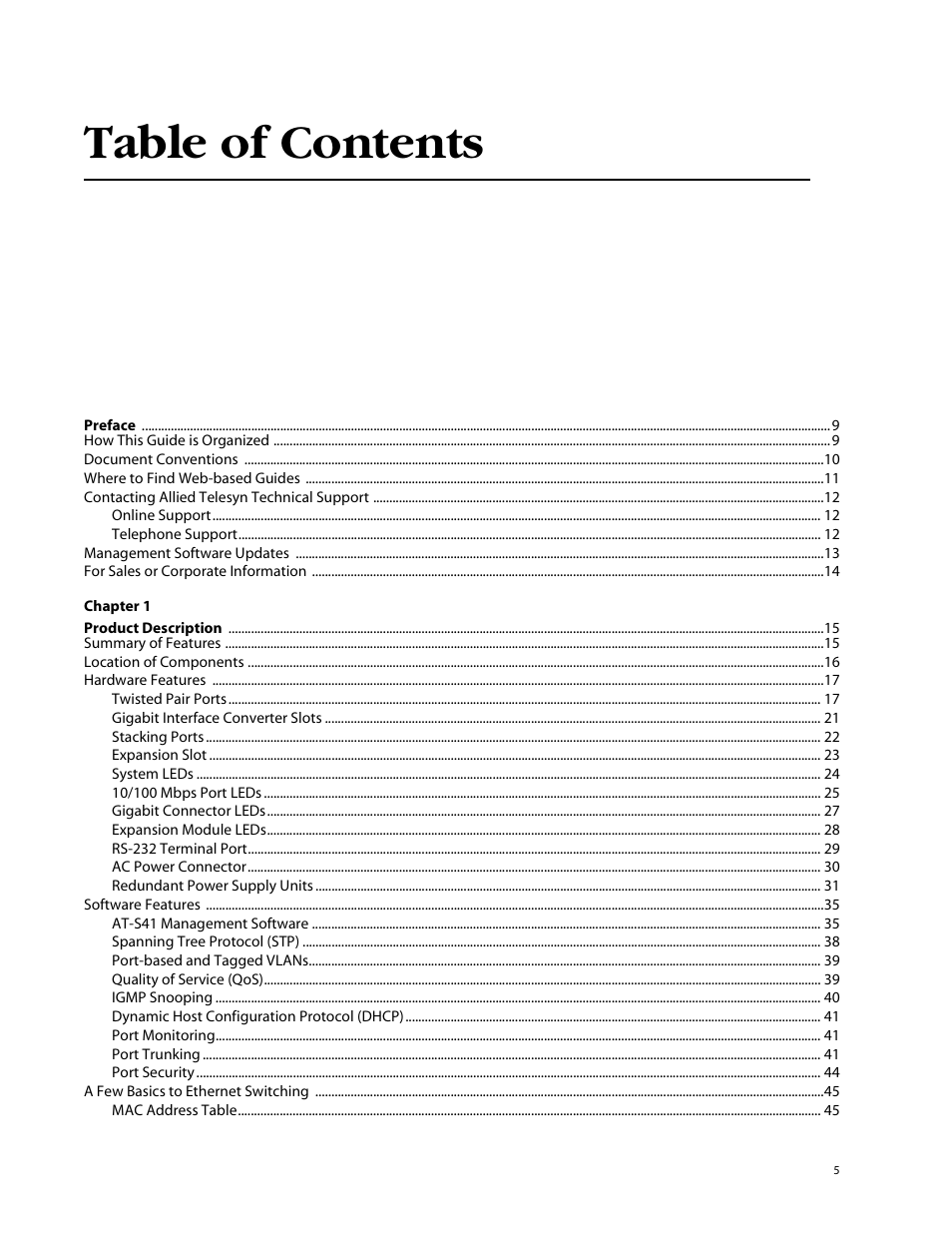 Allied Telesis AT-8350GB User Manual | Page 5 / 104