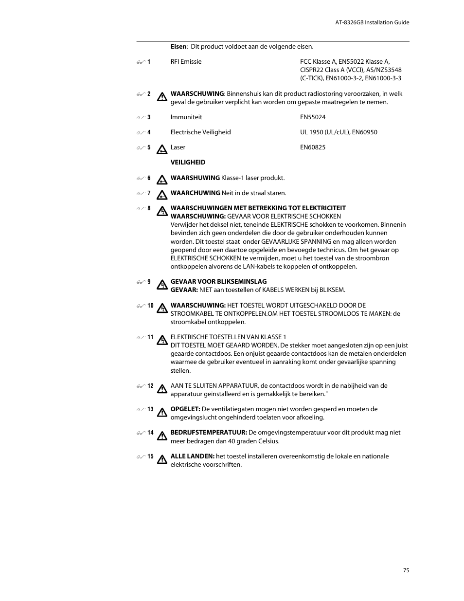 Allied Telesis AT-8326GB User Manual | Page 75 / 82