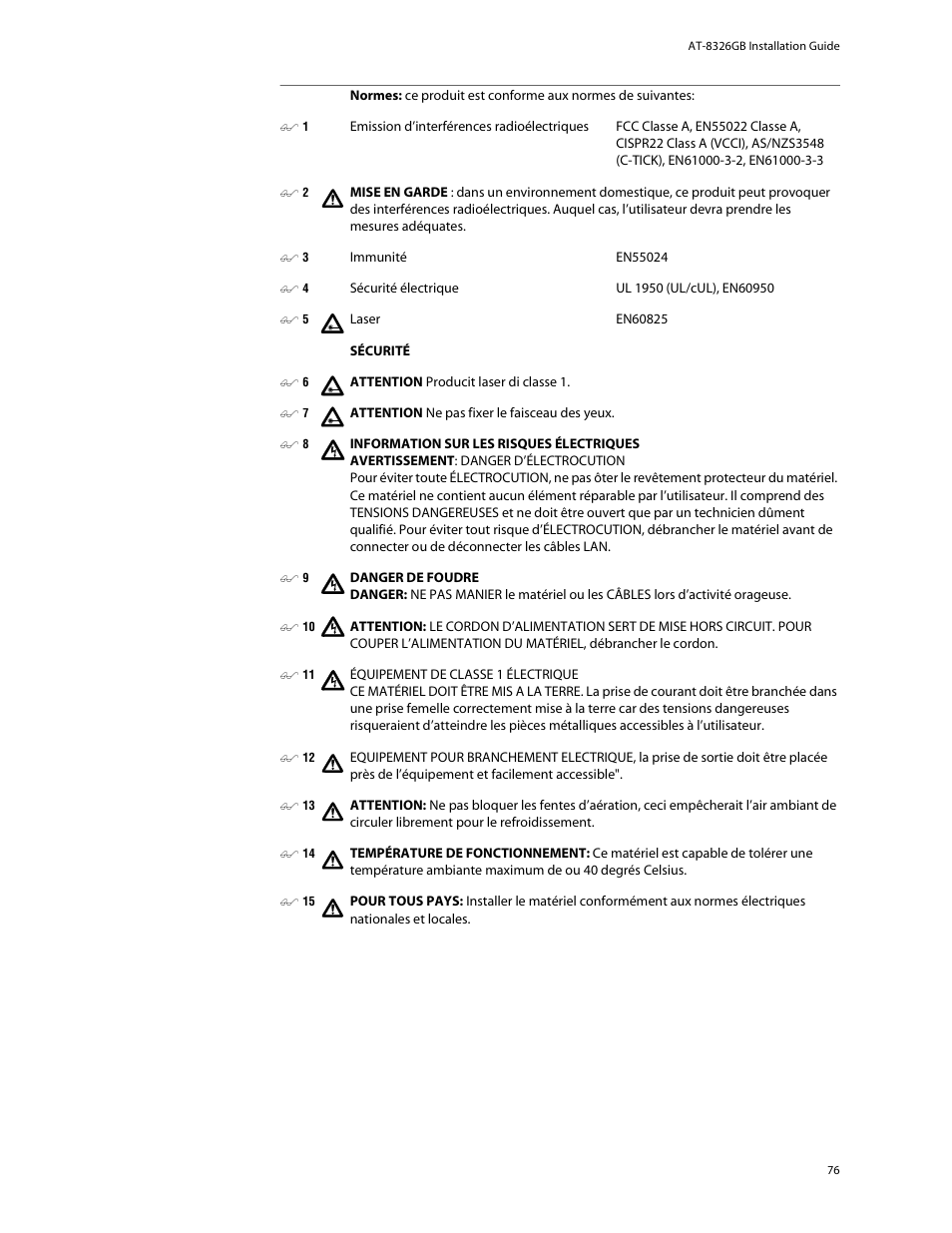 Allied Telesis AT-8326GB User Manual | Page 76 / 82