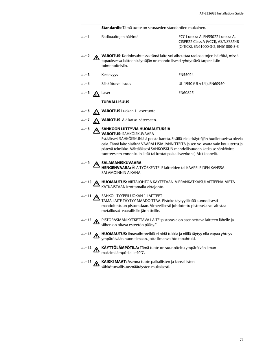 Allied Telesis AT-8326GB User Manual | Page 77 / 82