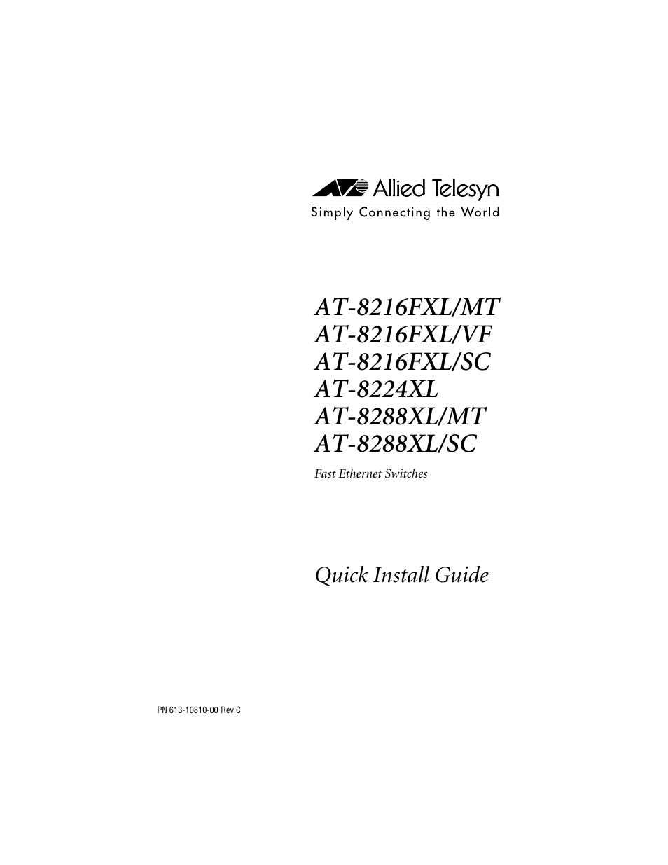 Allied Telesis AT-8288XL/SC User Manual | 38 pages