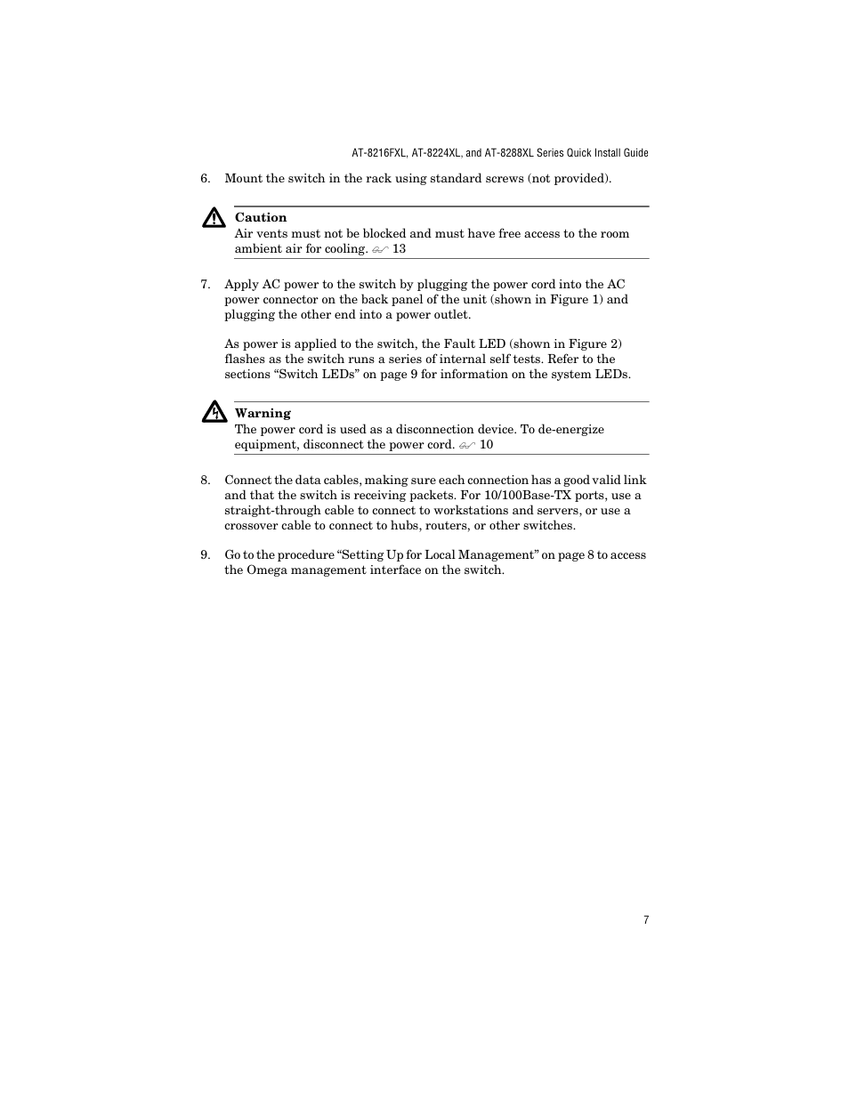 Allied Telesis AT-8288XL/SC User Manual | Page 17 / 38