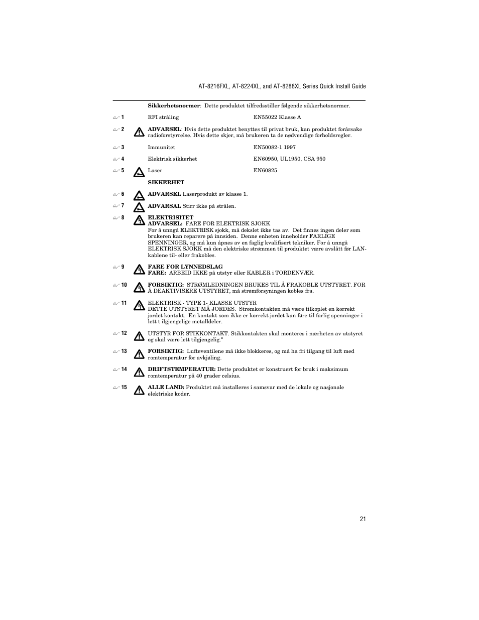Allied Telesis AT-8288XL/SC User Manual | Page 31 / 38