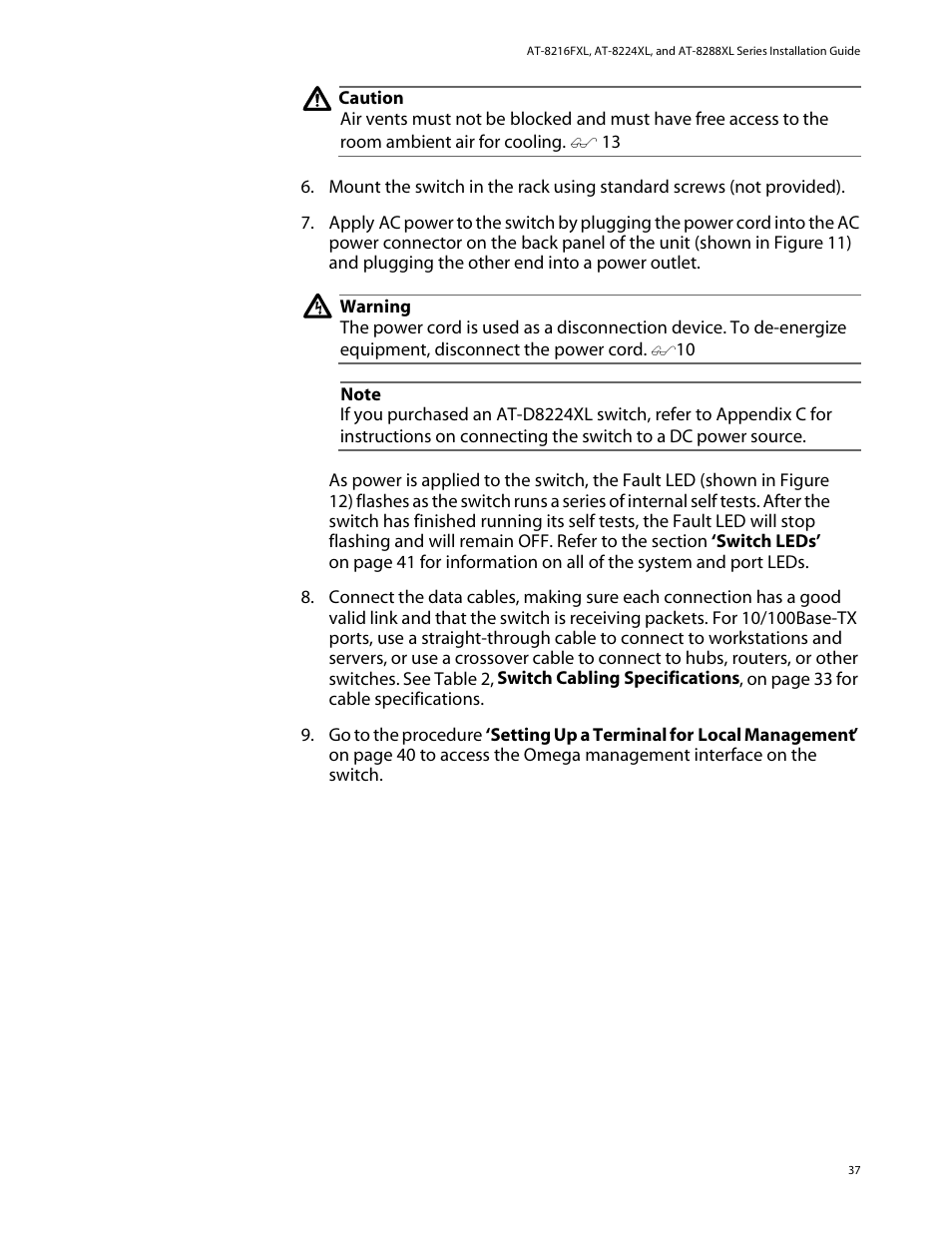 Allied Telesis AT-8288XL/SC User Manual | Page 37 / 80