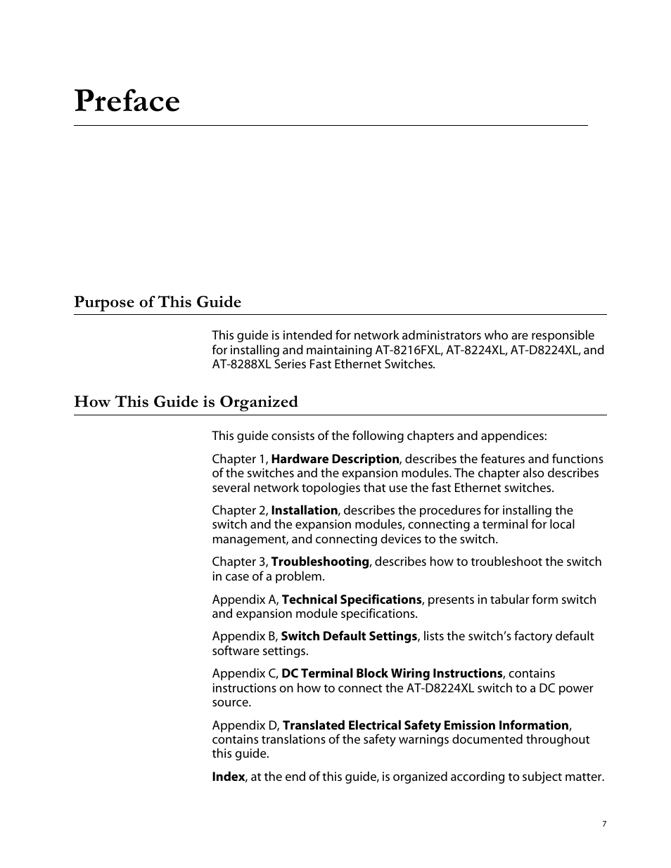 Allied Telesis AT-8288XL/SC User Manual | Page 7 / 80