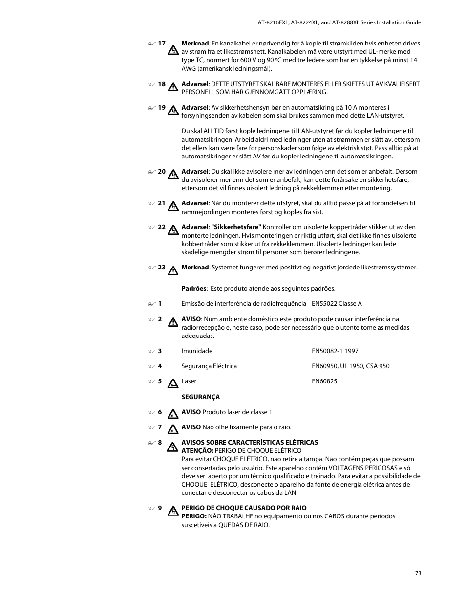 Allied Telesis AT-8288XL/SC User Manual | Page 73 / 80