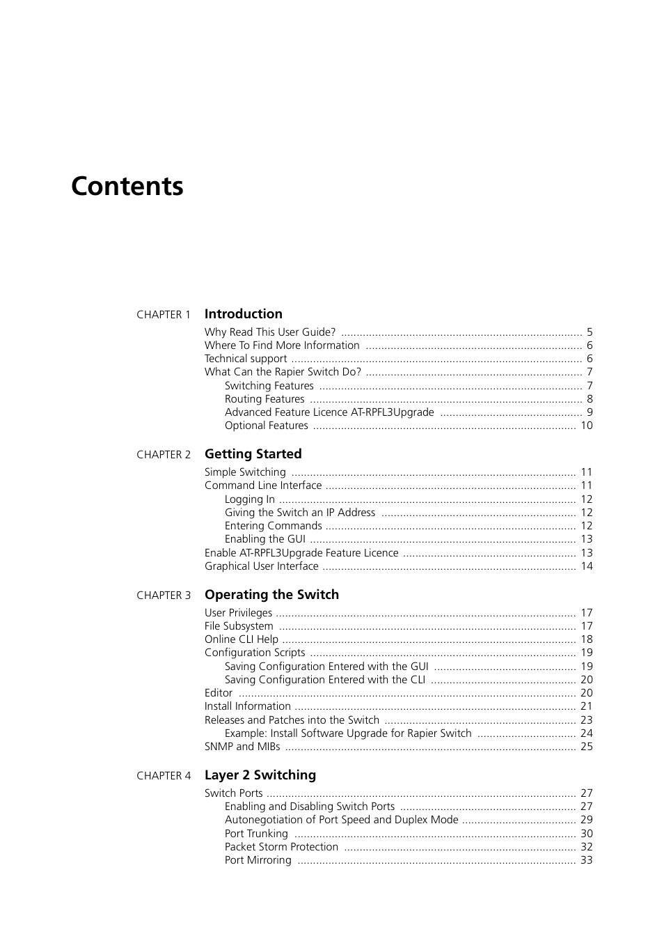 Allied Telesis Rapier Switch User Manual | Page 3 / 66
