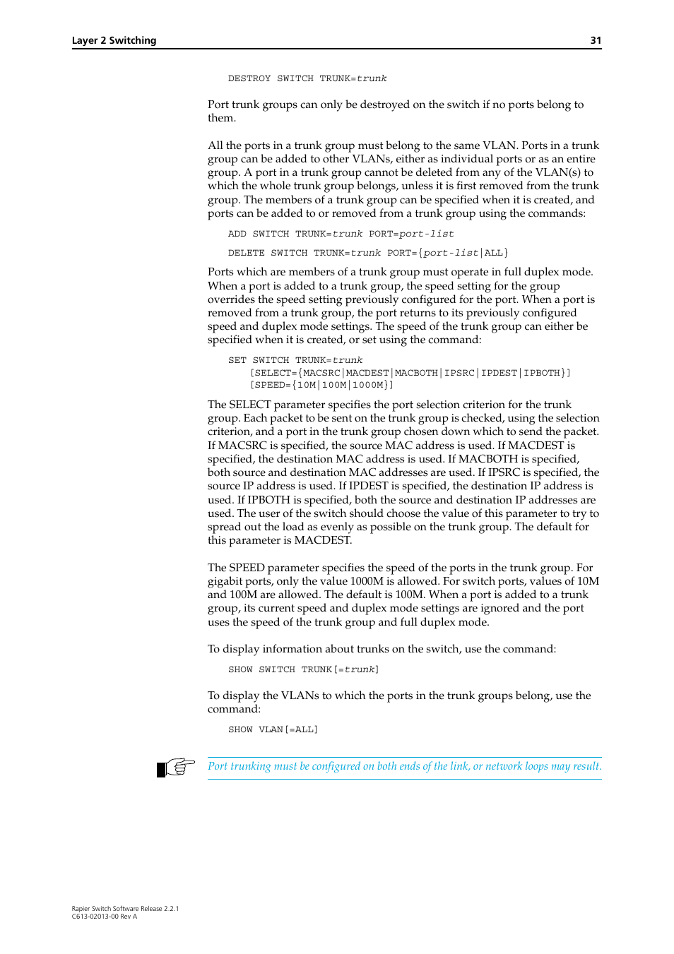 Allied Telesis Rapier Switch User Manual | Page 31 / 66