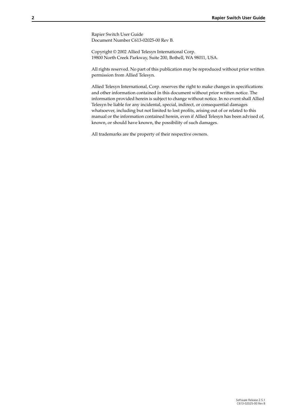 Allied Telesis Rapier Switch User Manual | Page 2 / 74