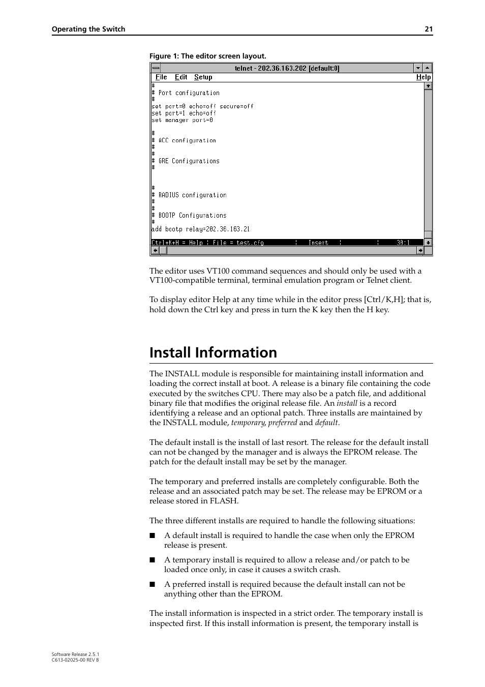 Install information | Allied Telesis Rapier Switch User Manual | Page 21 / 74