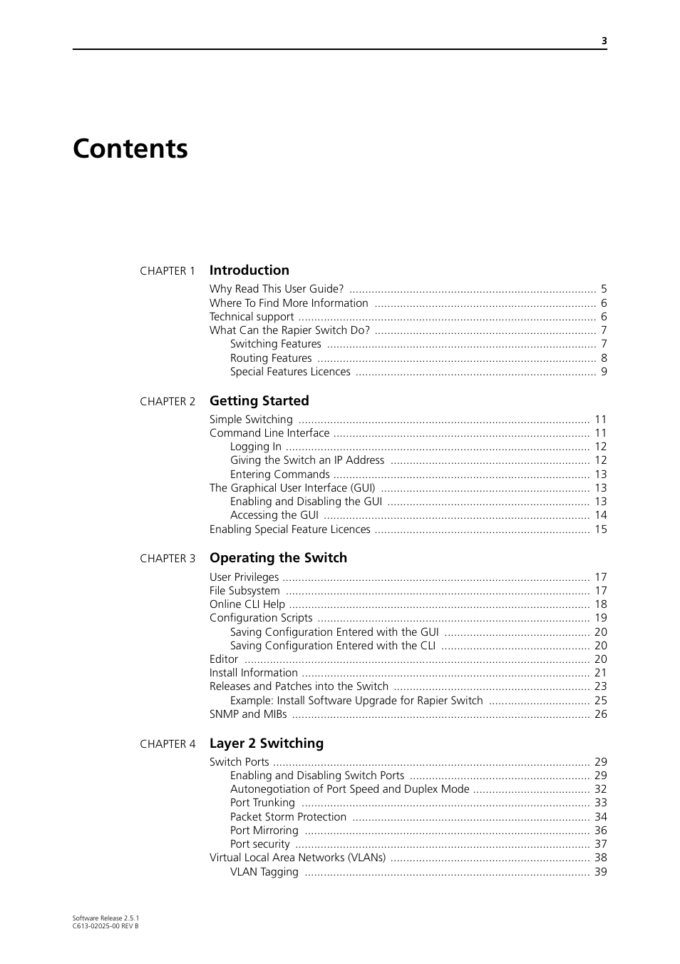 Allied Telesis Rapier Switch User Manual | Page 3 / 74