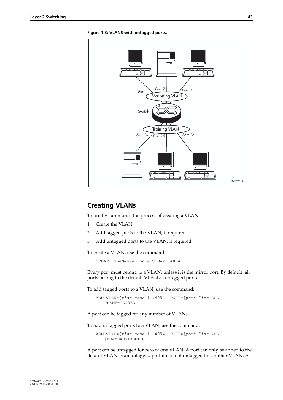 Creating vlans | Allied Telesis Rapier Switch User Manual | Page 43 / 74