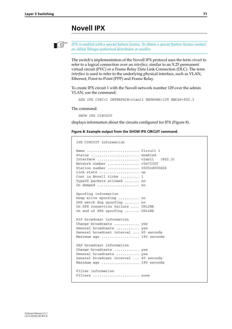 Novell ipx | Allied Telesis Rapier Switch User Manual | Page 71 / 74
