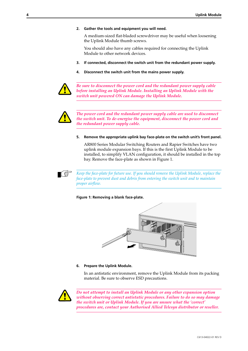 Allied Telesis Uplink Module User Manual | Page 4 / 6