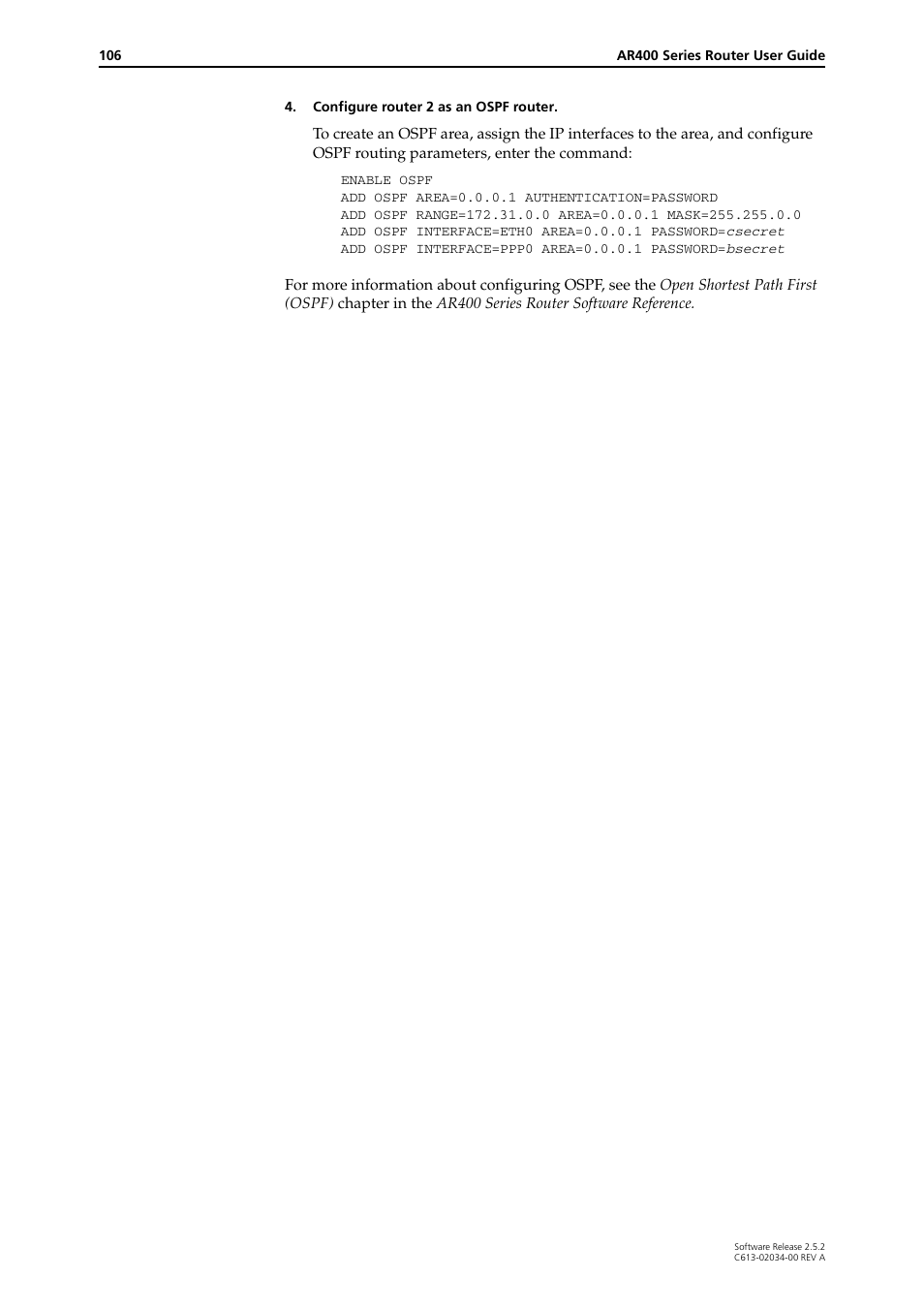 Allied Telesis AR400 Series Router User Manual | Page 106 / 119