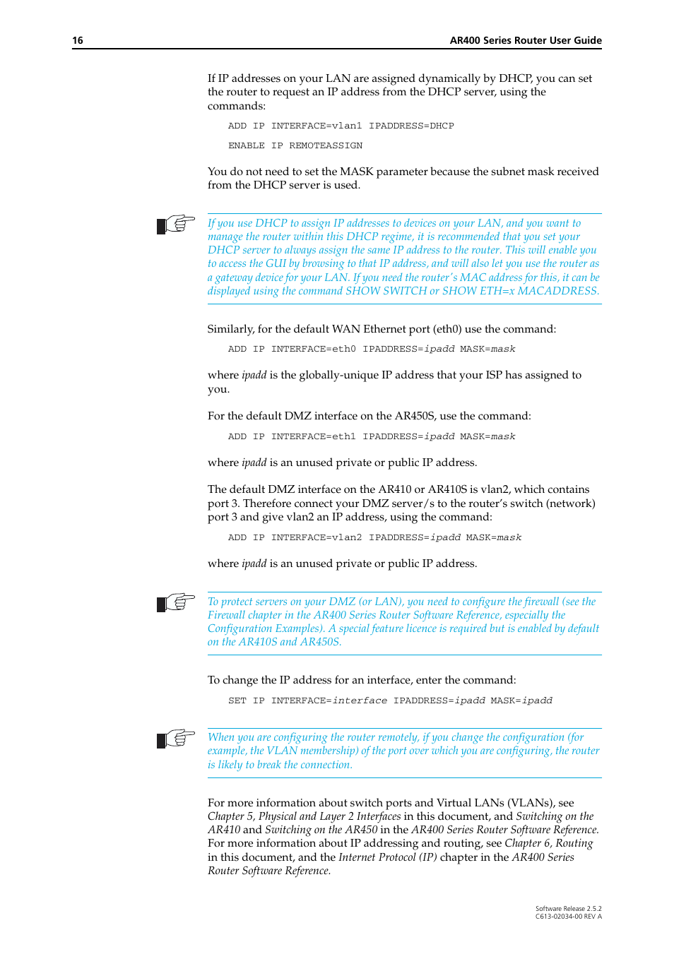 Allied Telesis AR400 Series Router User Manual | Page 16 / 119